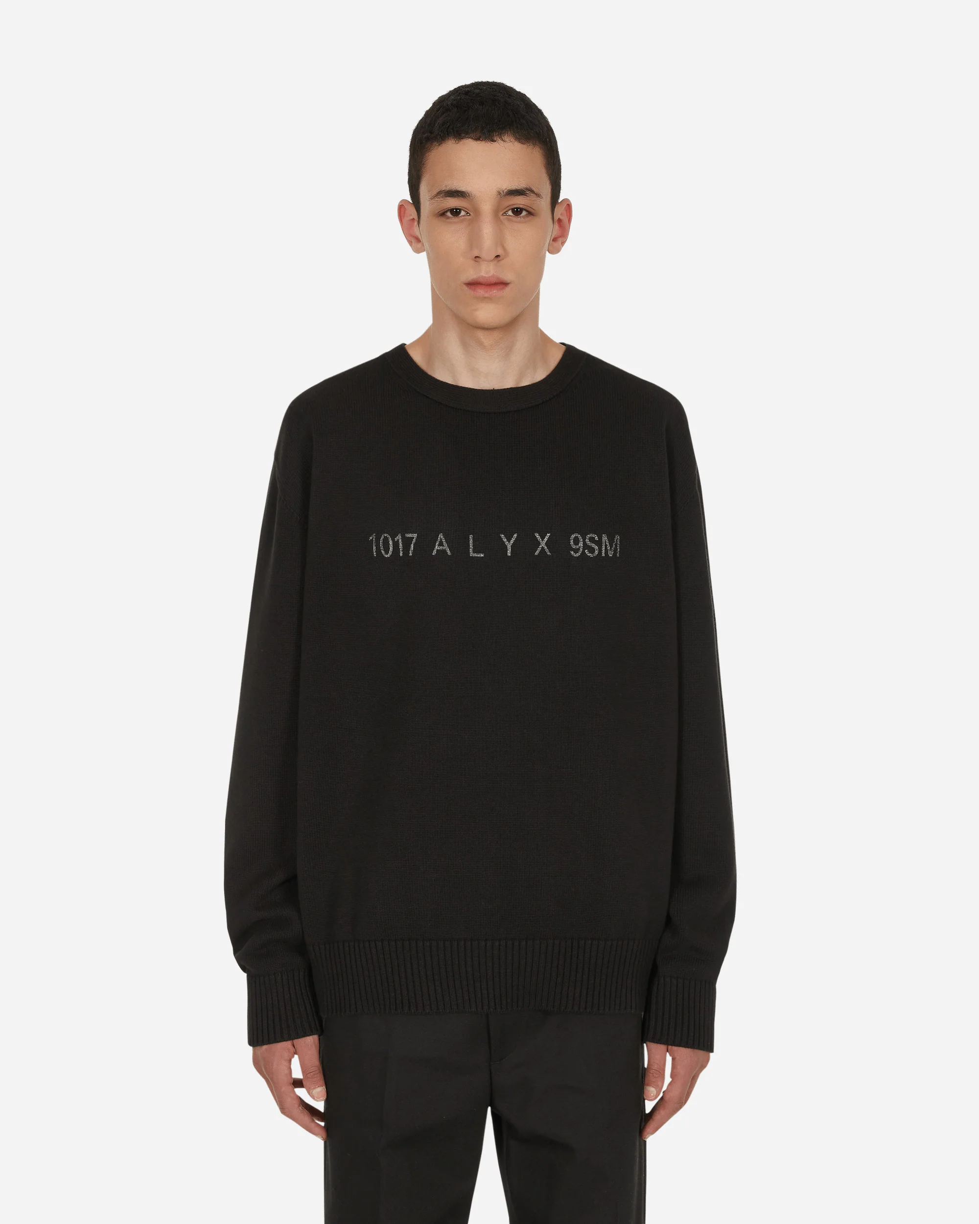 Treated Logo Crewneck Sweater Black