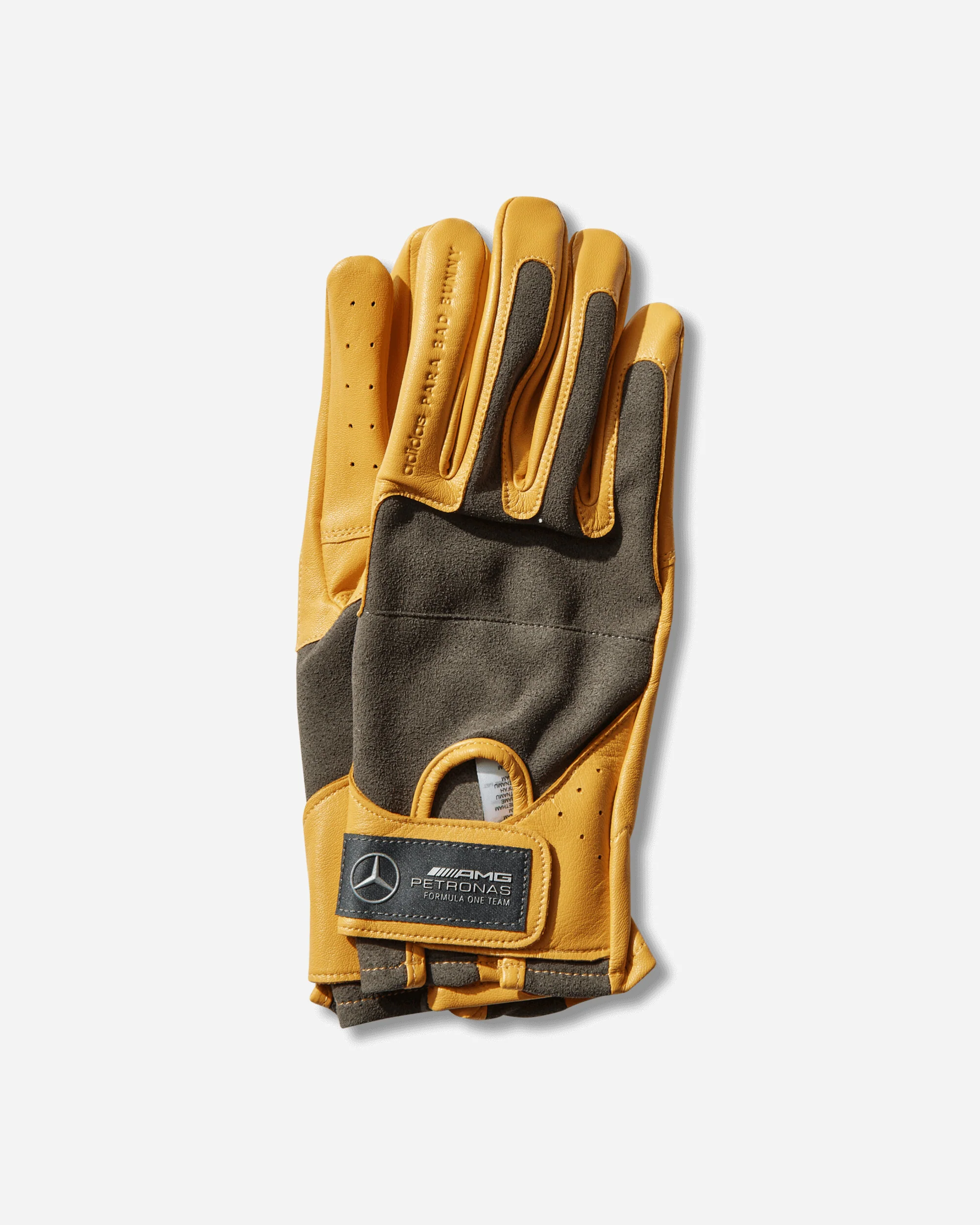 Bad Bunny x Mercedes-AMG Petronas F1 Team Racing Gloves Collegiate Gold - Image 2