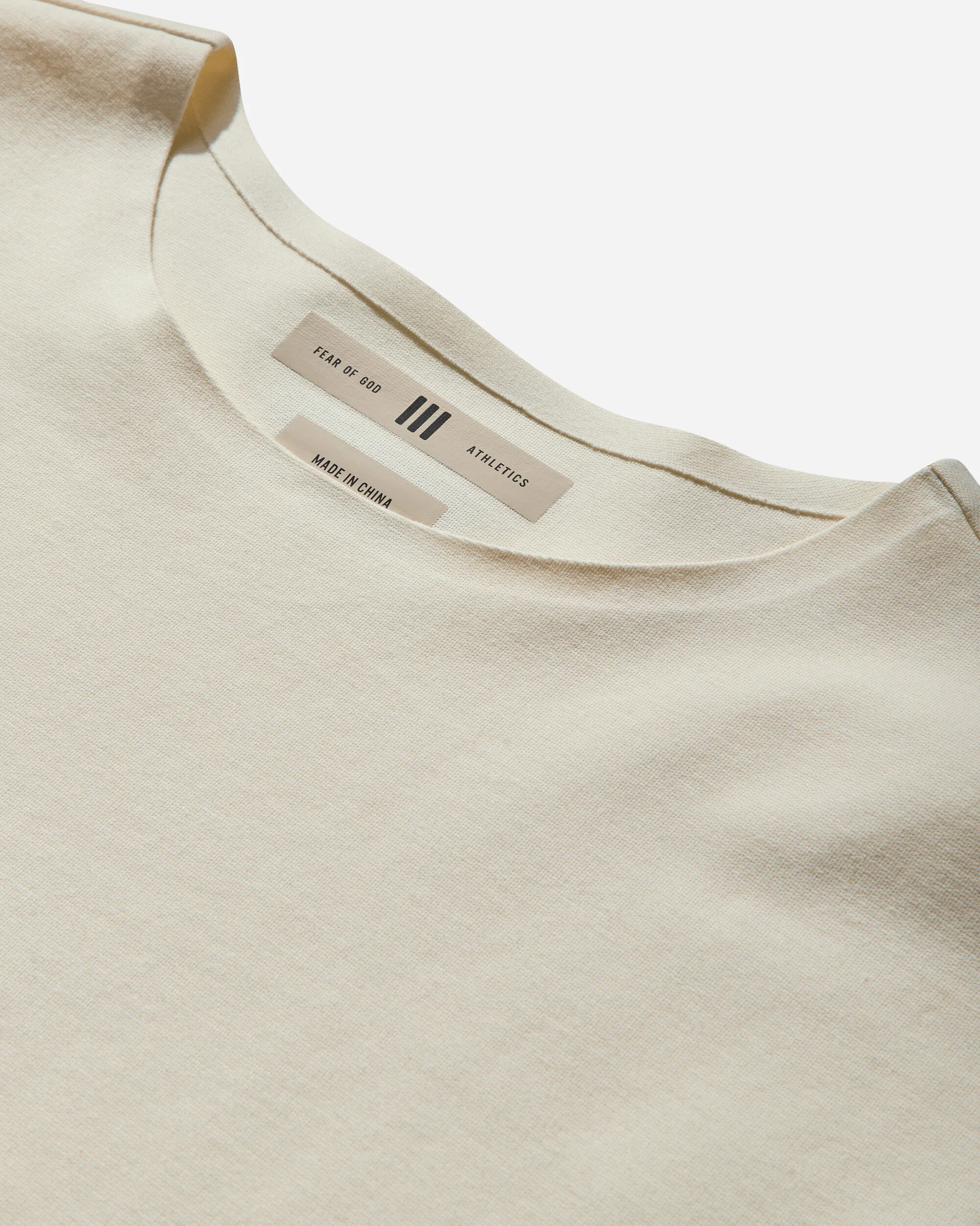 Men's Fear of God Athletics Performance T-Shirt Cream White - Image 3