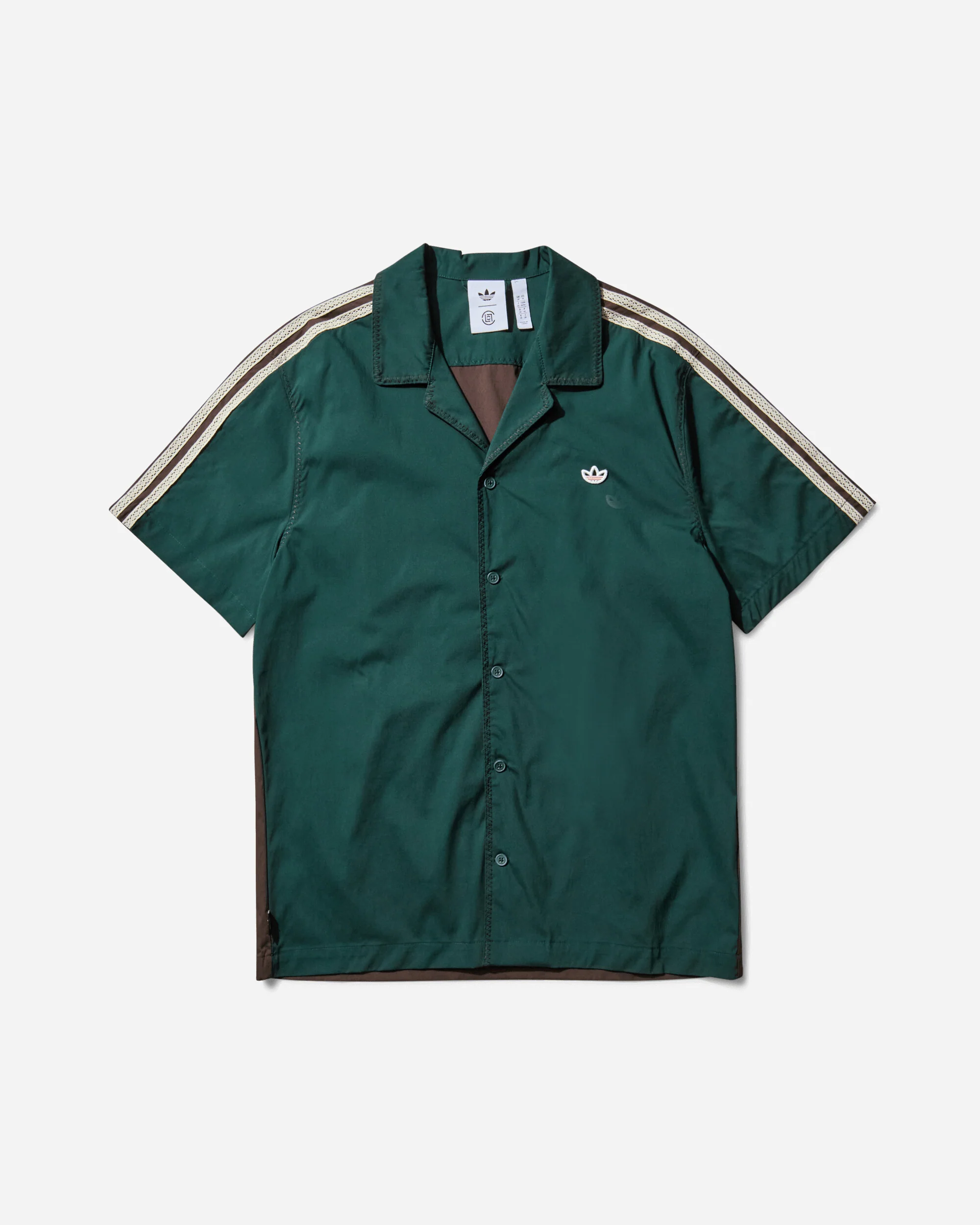 CLOT by Edison Chen Bowling Shirt Green Night / Dark Brown
