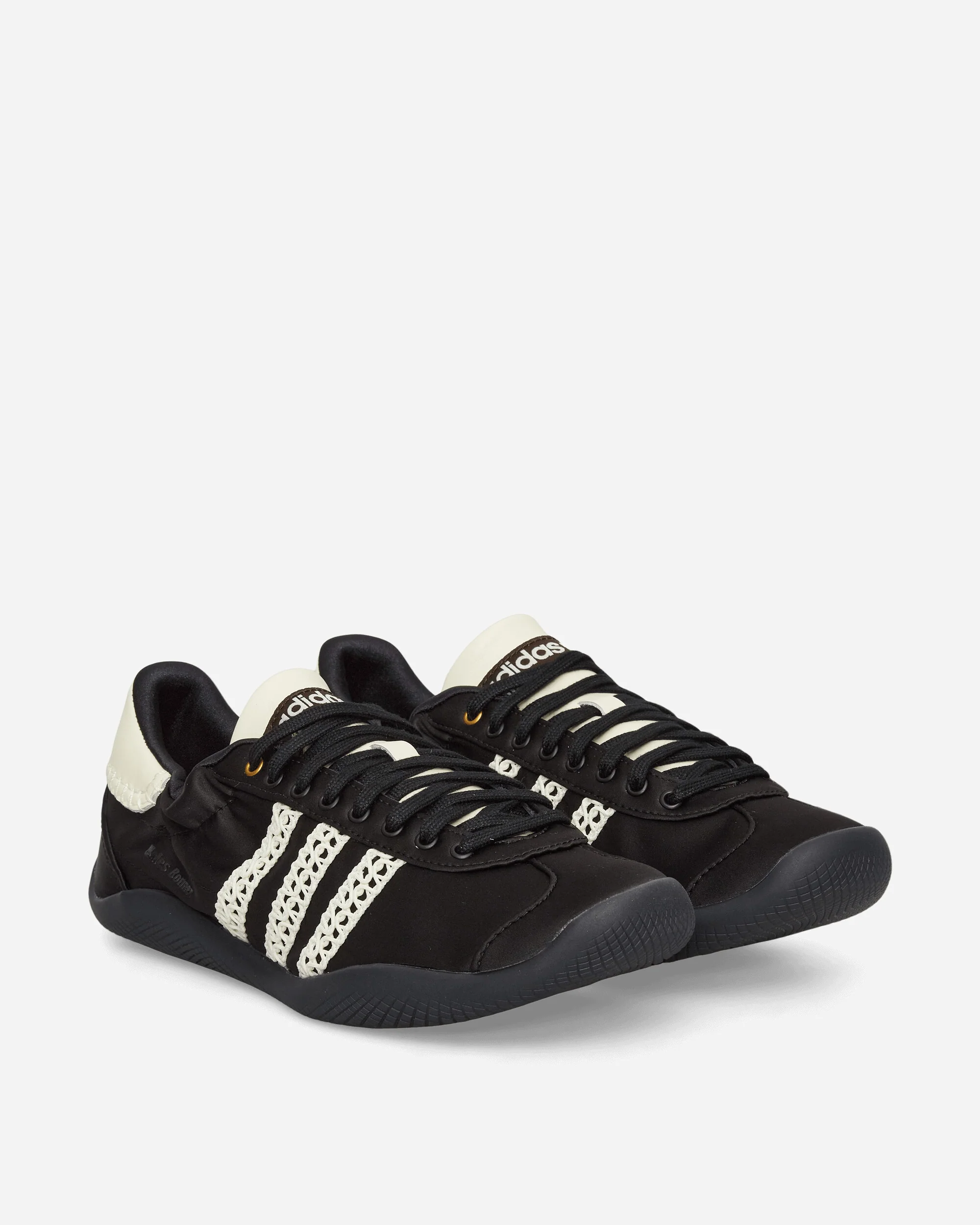 Wales Bonner Karintha Lo Satin Sneakers Core Black / Cream White - Image 2