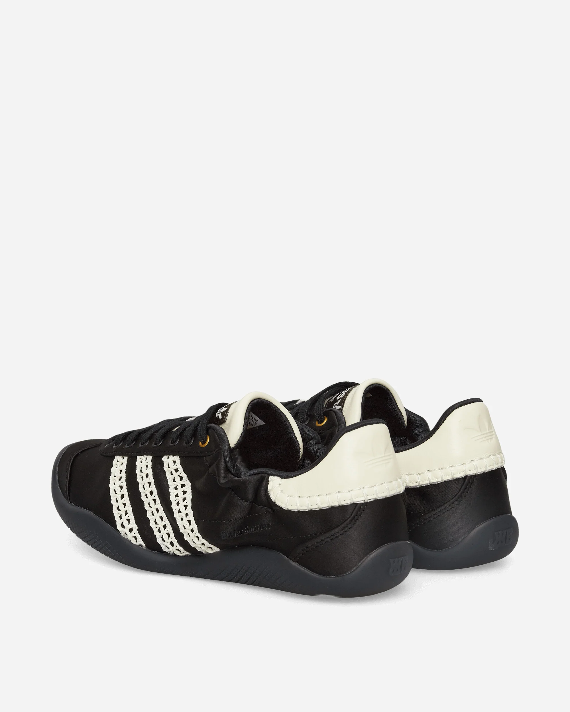 Wales Bonner Karintha Lo Satin Sneakers Core Black / Cream White - Image 4
