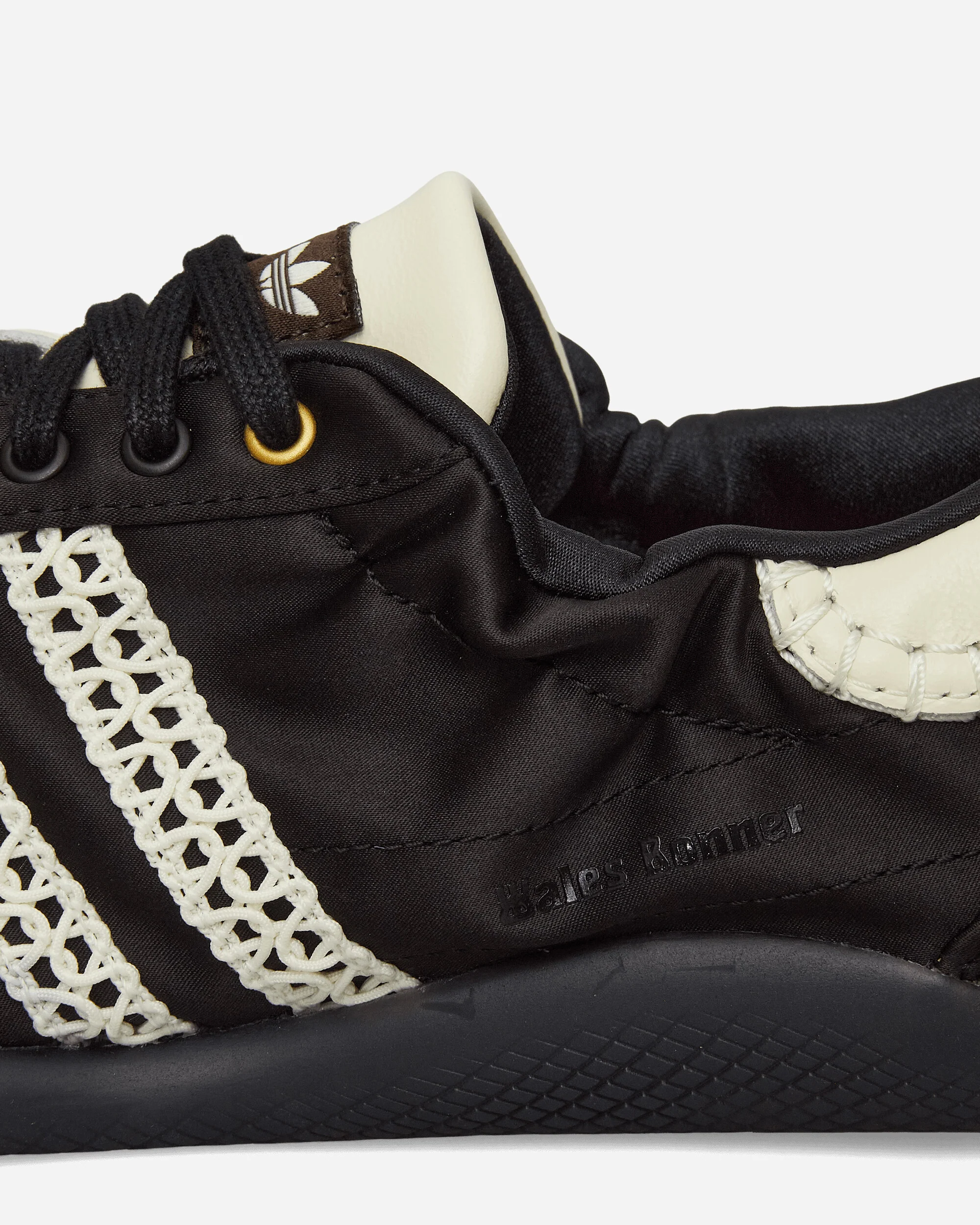 Wales Bonner Karintha Lo Satin Sneakers Core Black / Cream White - Image 6