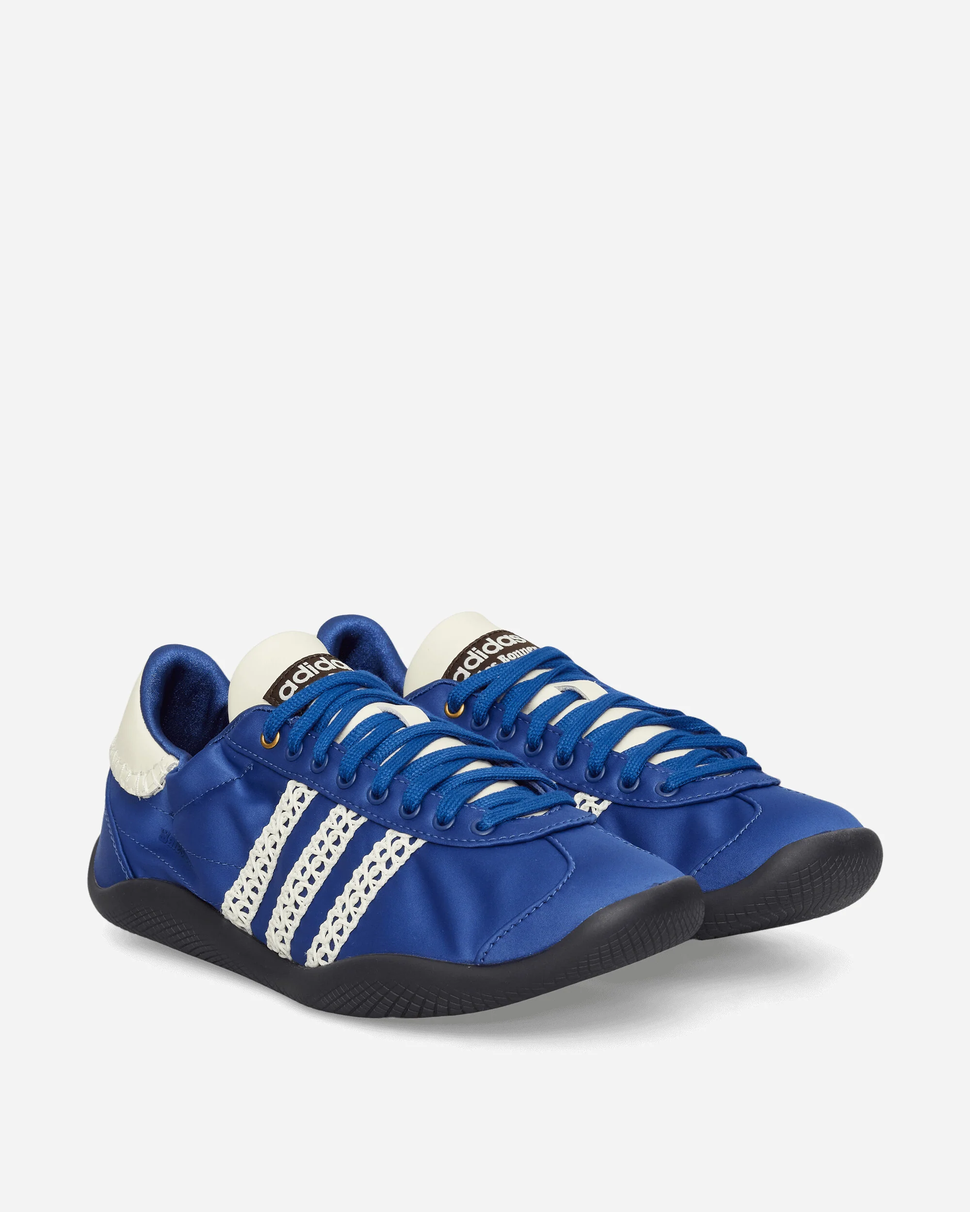 Wales Bonner Karintha Lo Satin Sneakers Blue / Cream White - Image 2