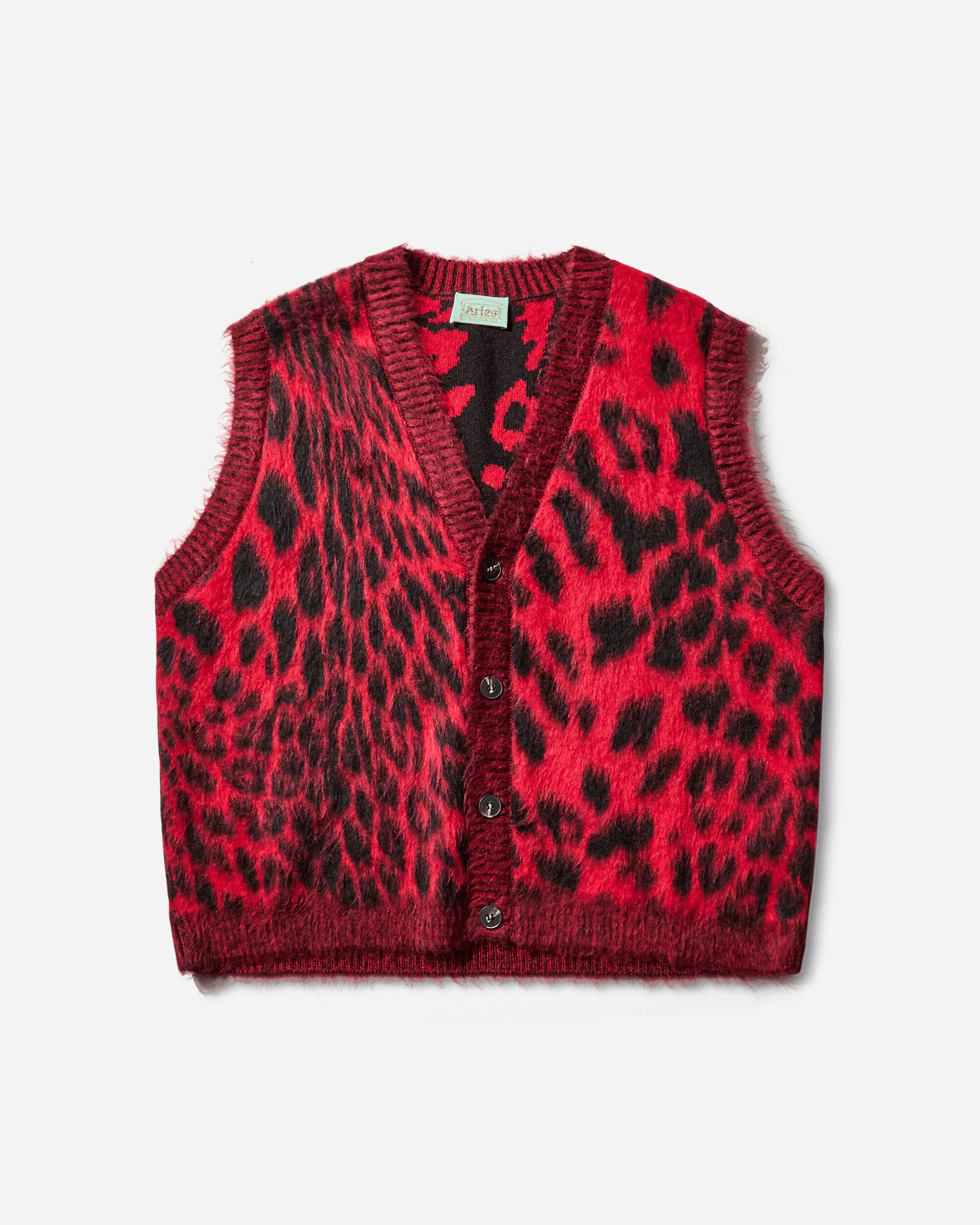 Brushed Leopard Vest Red