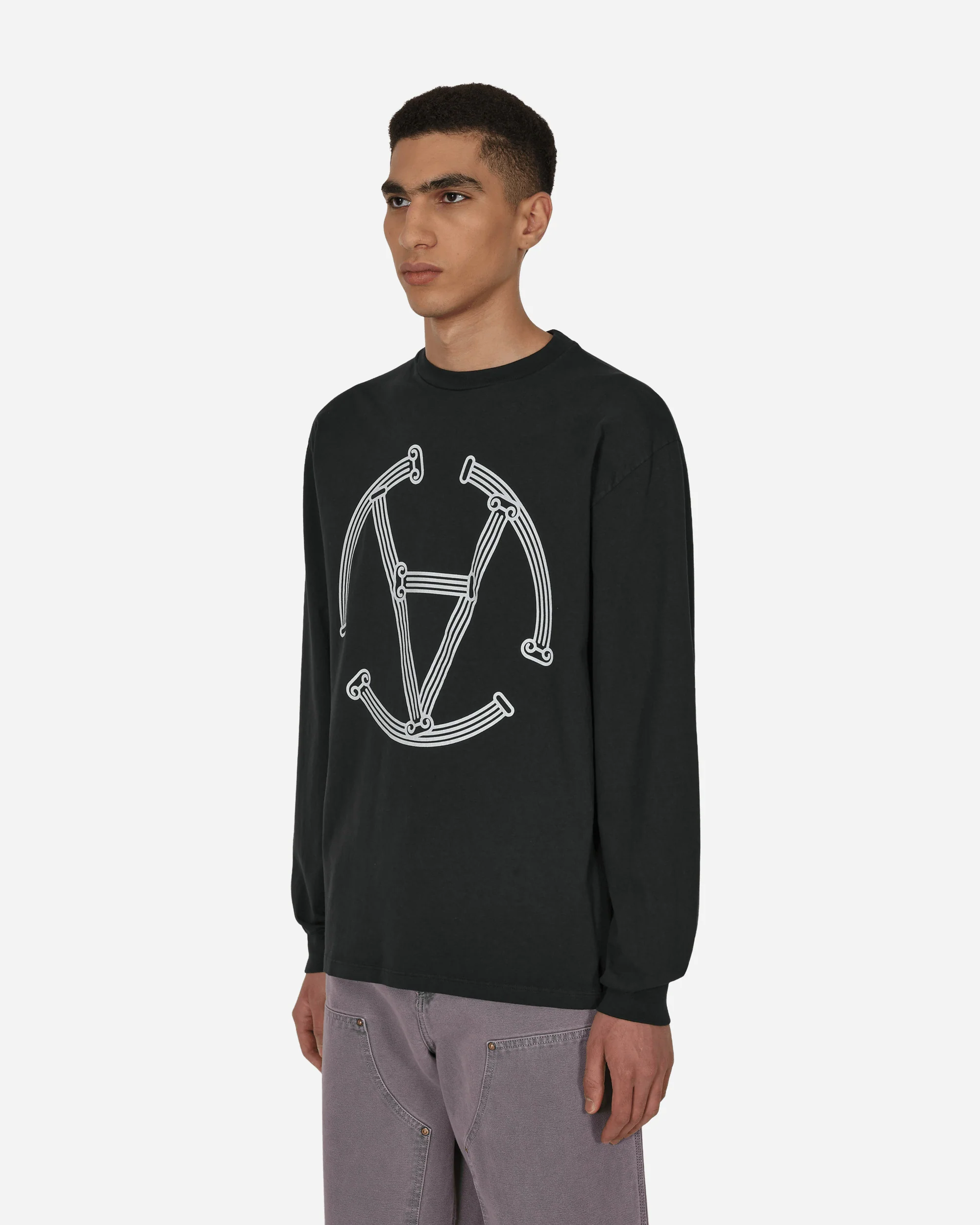 Slam Jam Exclusive Column Circle Longsleeve T-Shirt Black - Image 2