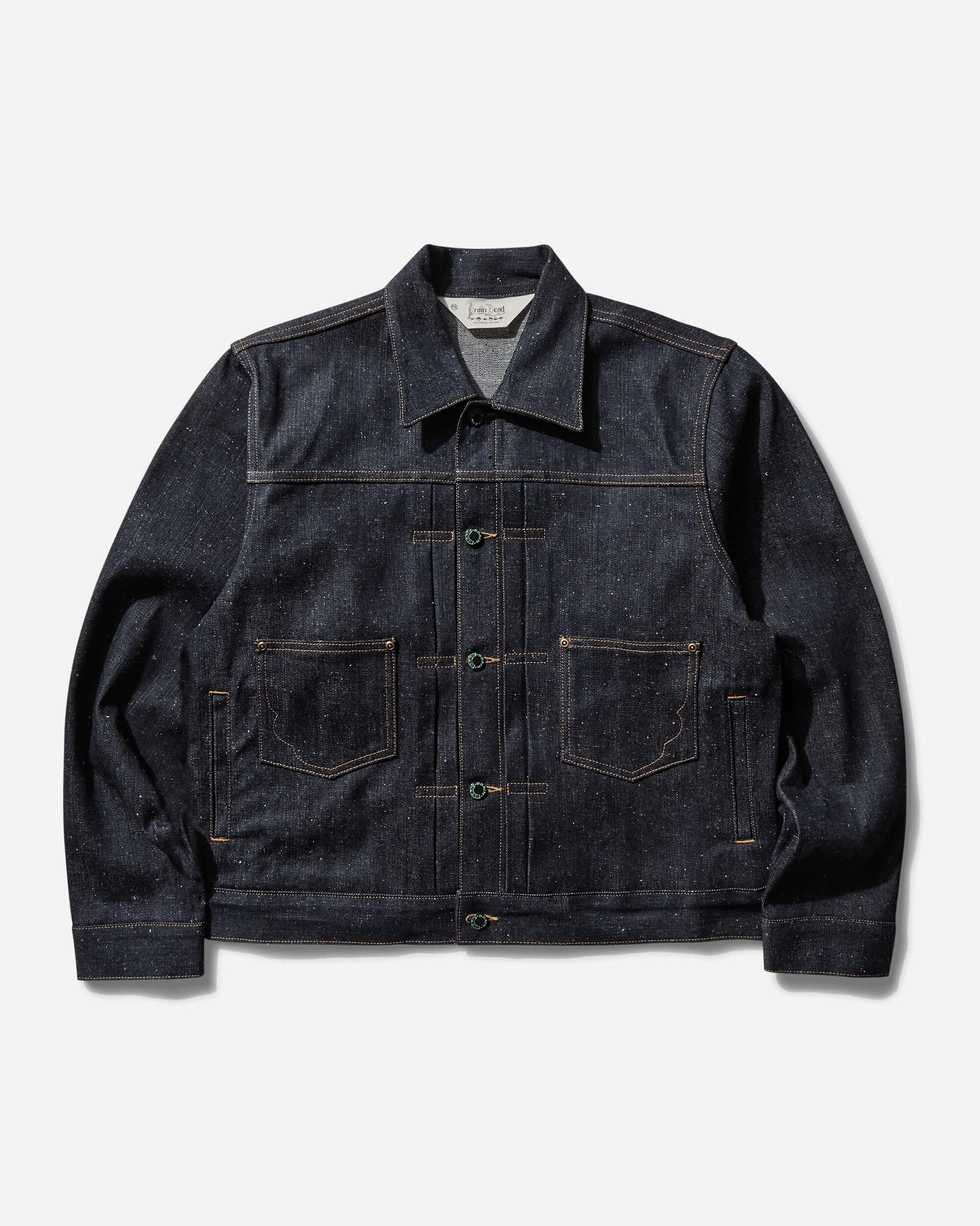Men's Cropped Denim Trucker Jacket Indigo