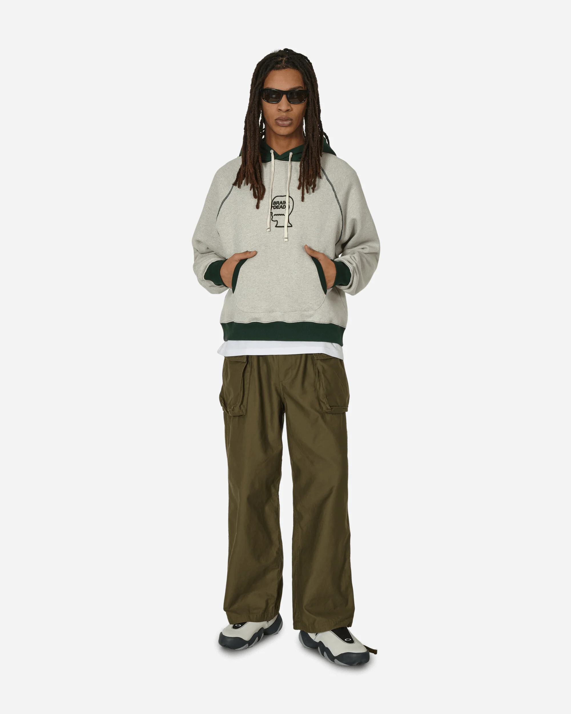 Fleece Logo Head Raglan Hoodie Oatmeal - Image 4