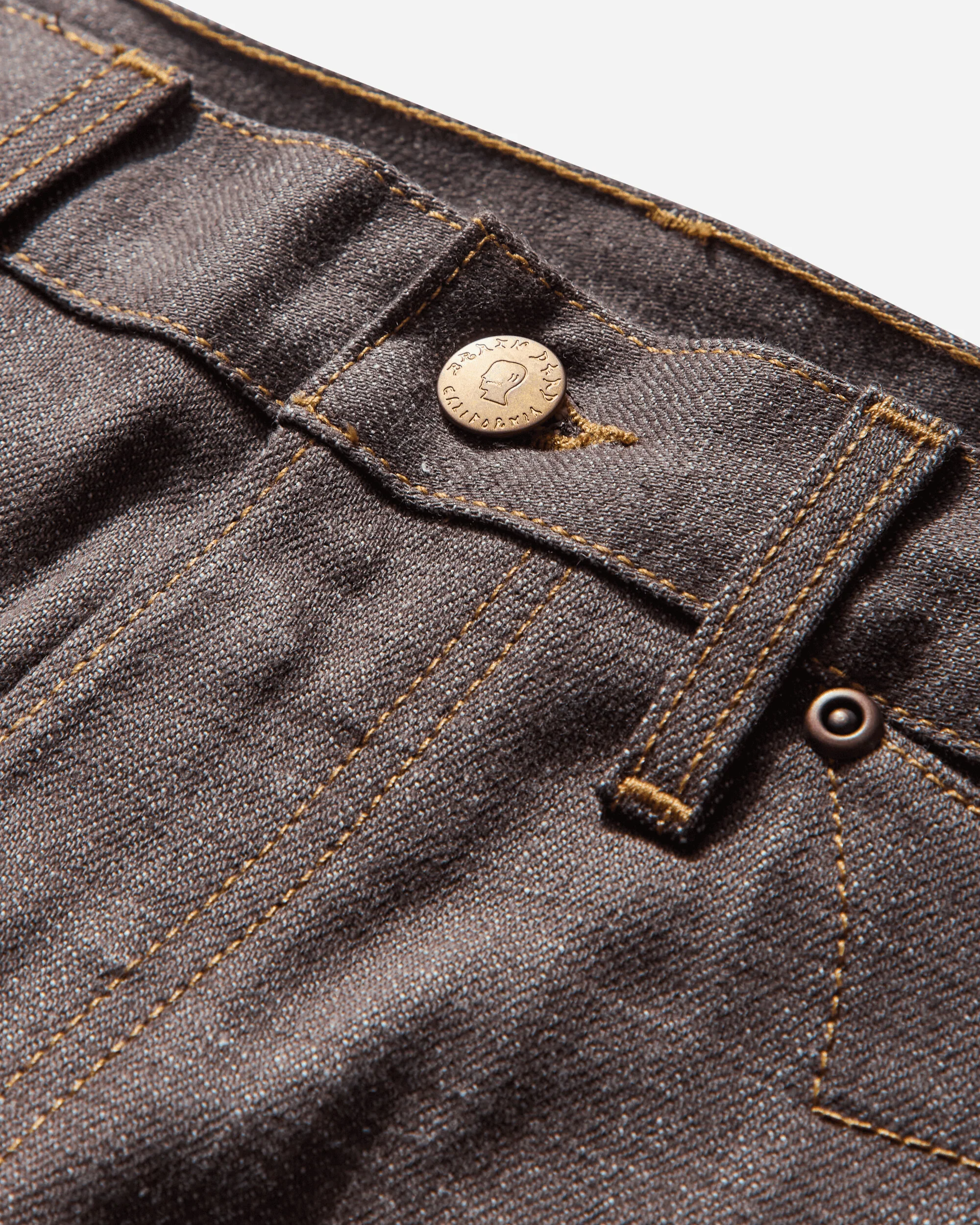 Men's Type 00 14.5oz Selvedge Denim Pants Brown - Image 3