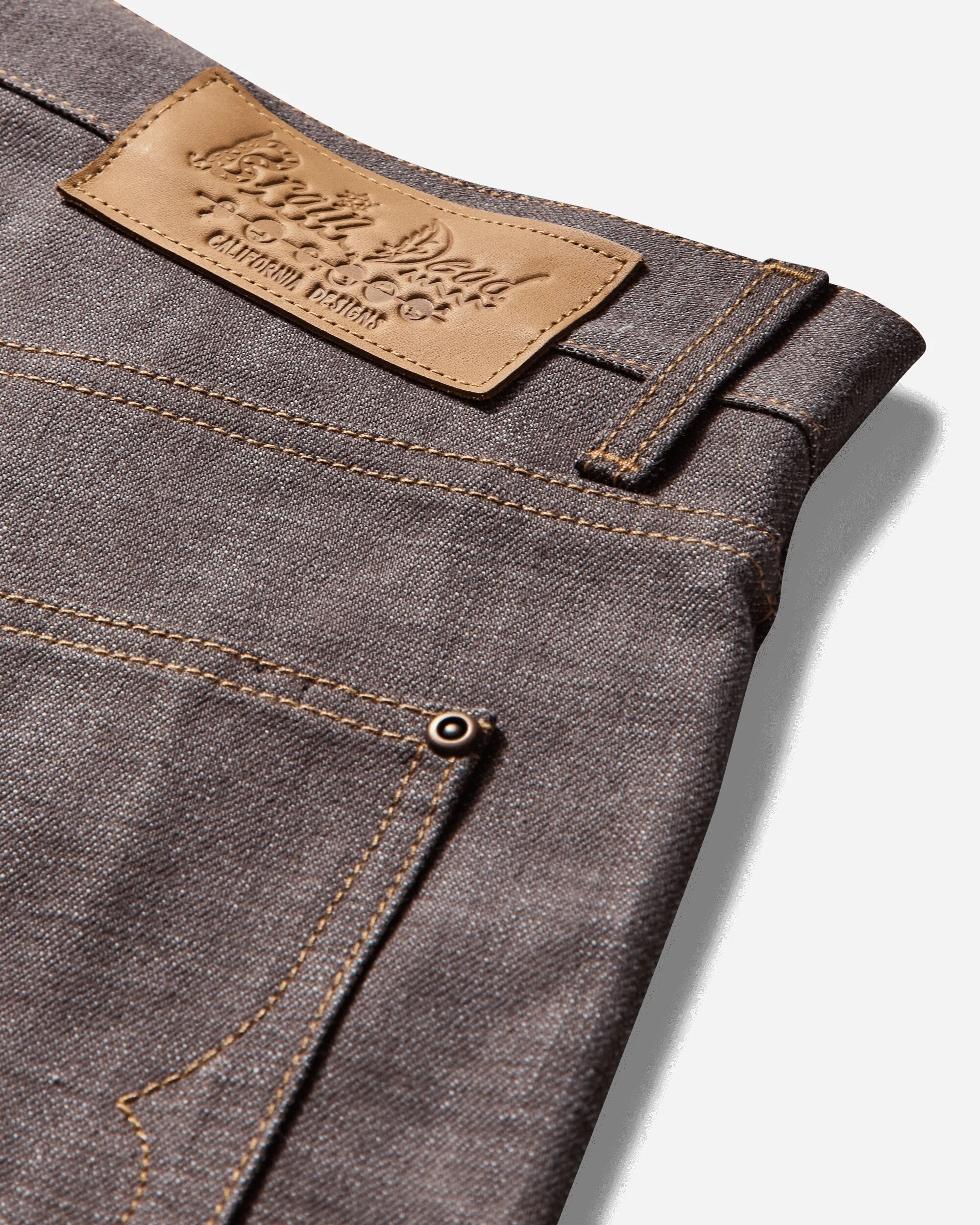 Men's Type 00 14.5oz Selvedge Denim Pants Brown - Image 4