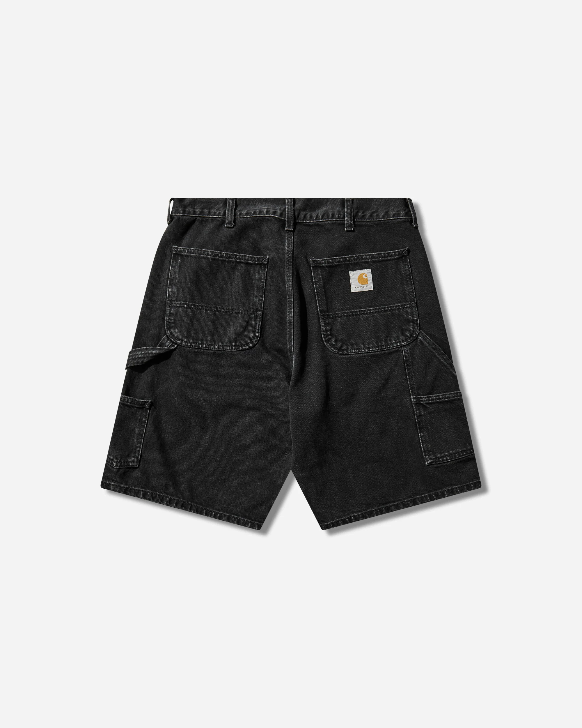 Men's Double Knee Shorts Black (Stone Washed) - Image 2