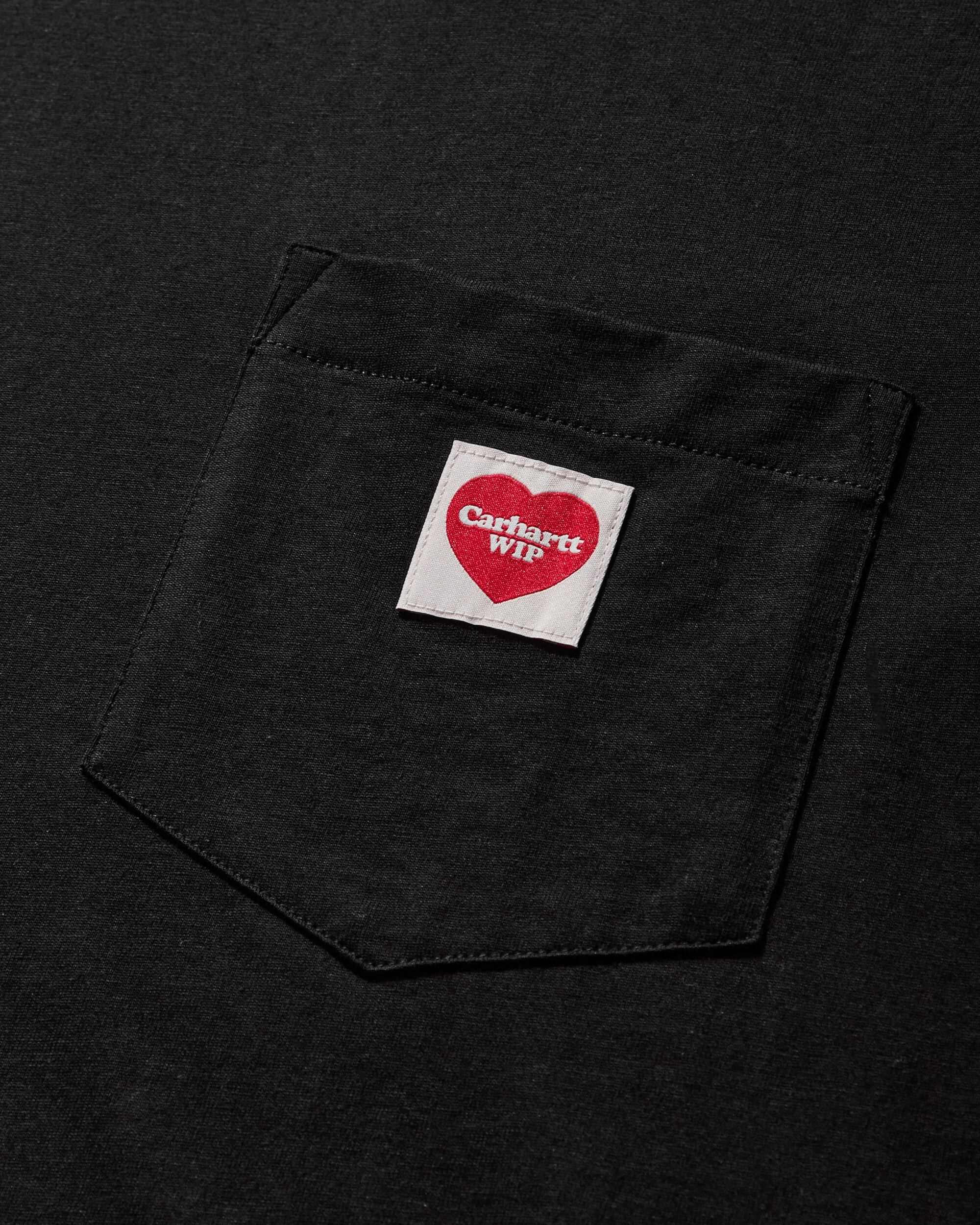 Men's Pocket Heart T-Shirt Black - Image 3