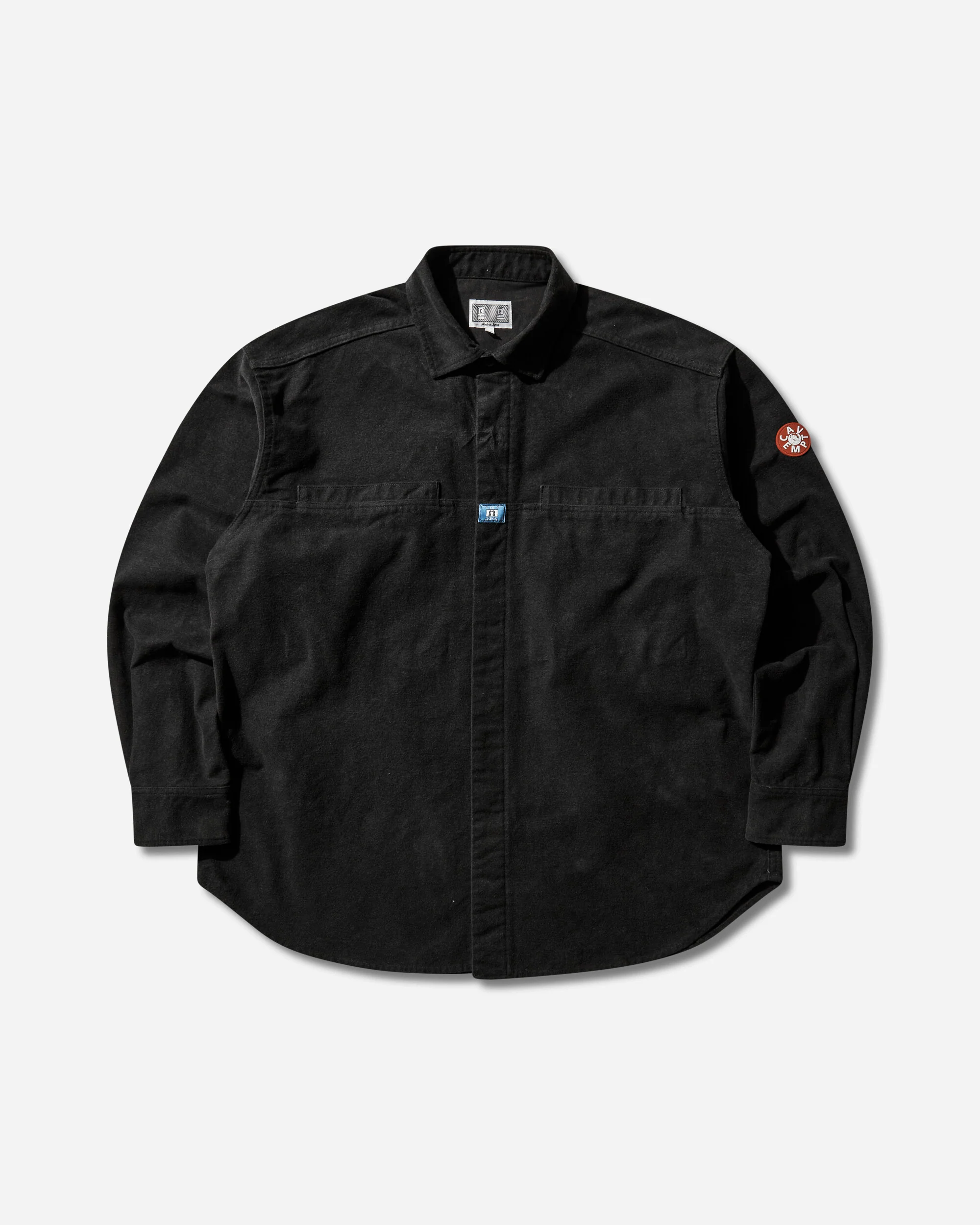 Men's Brushed Cotton Design Big Shirt Black