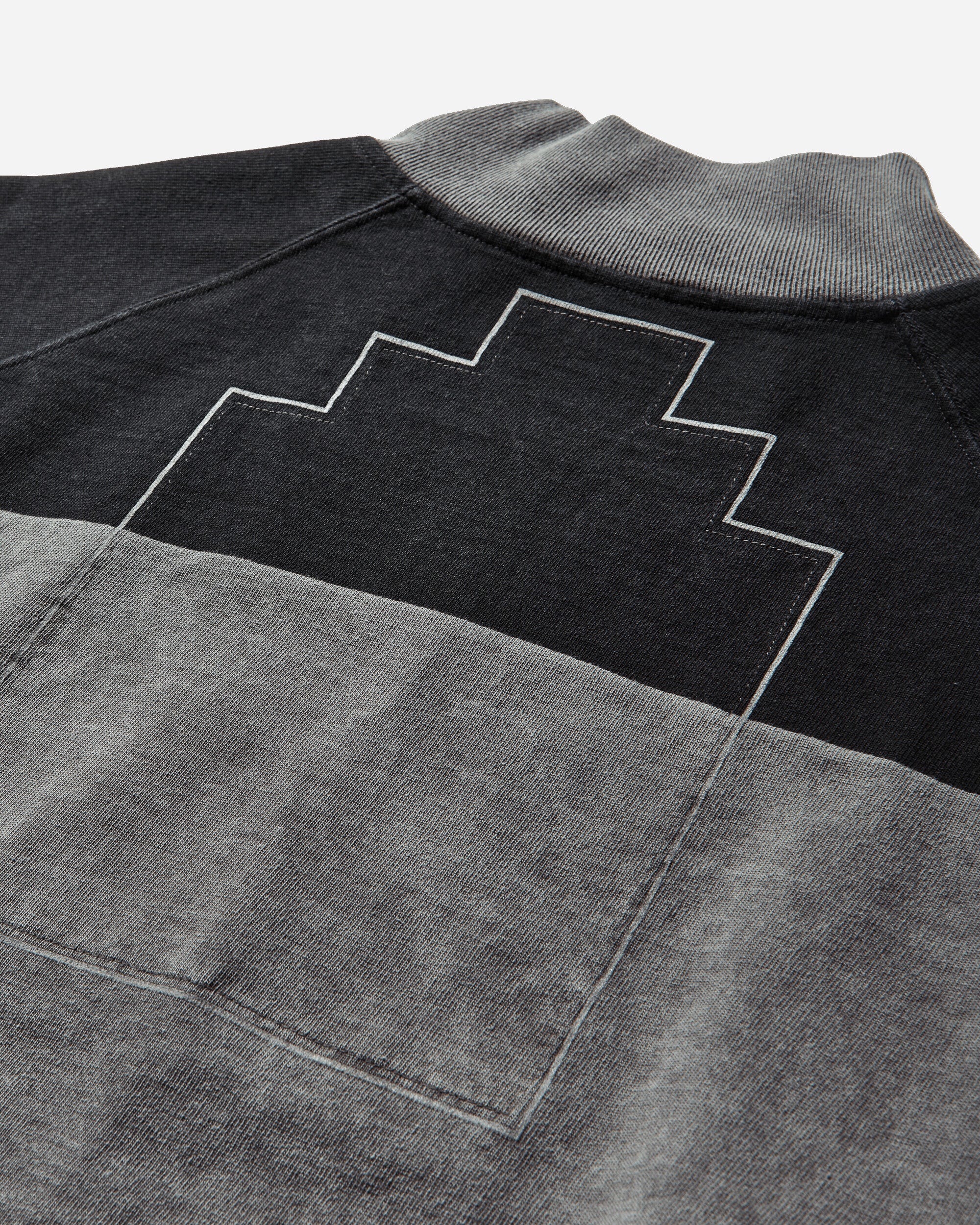 Men's Overdye Stripe Half Zip Sweatshirt Grey - Image 3