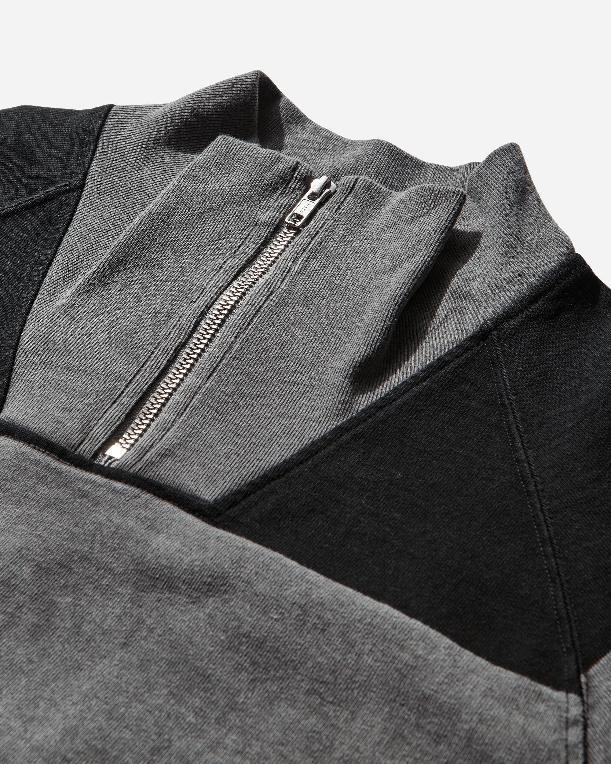 Men's Overdye Stripe Half Zip Sweatshirt Grey - Image 4
