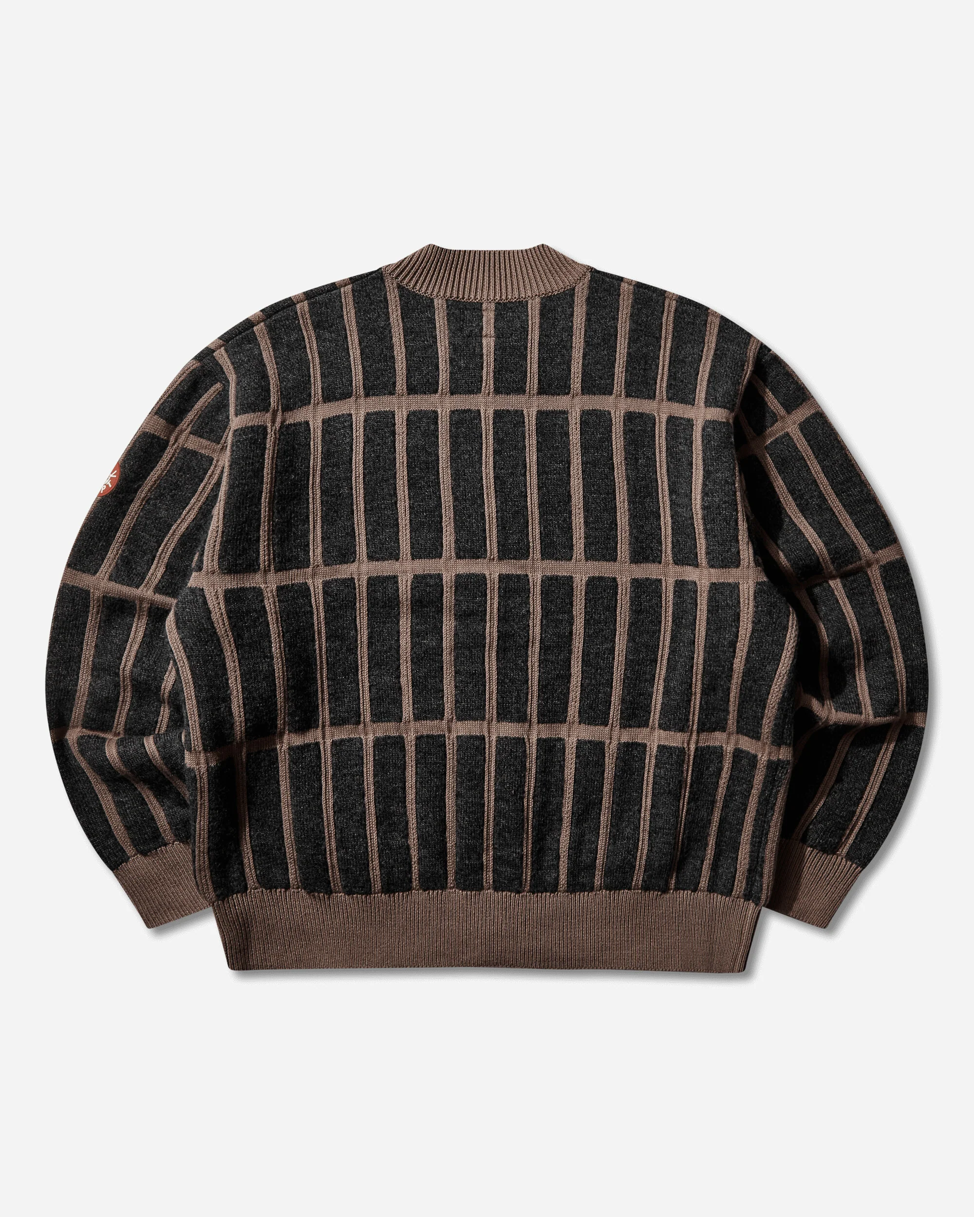 Men's Rectangular Bar Knit Cardigan Brown - Image 2