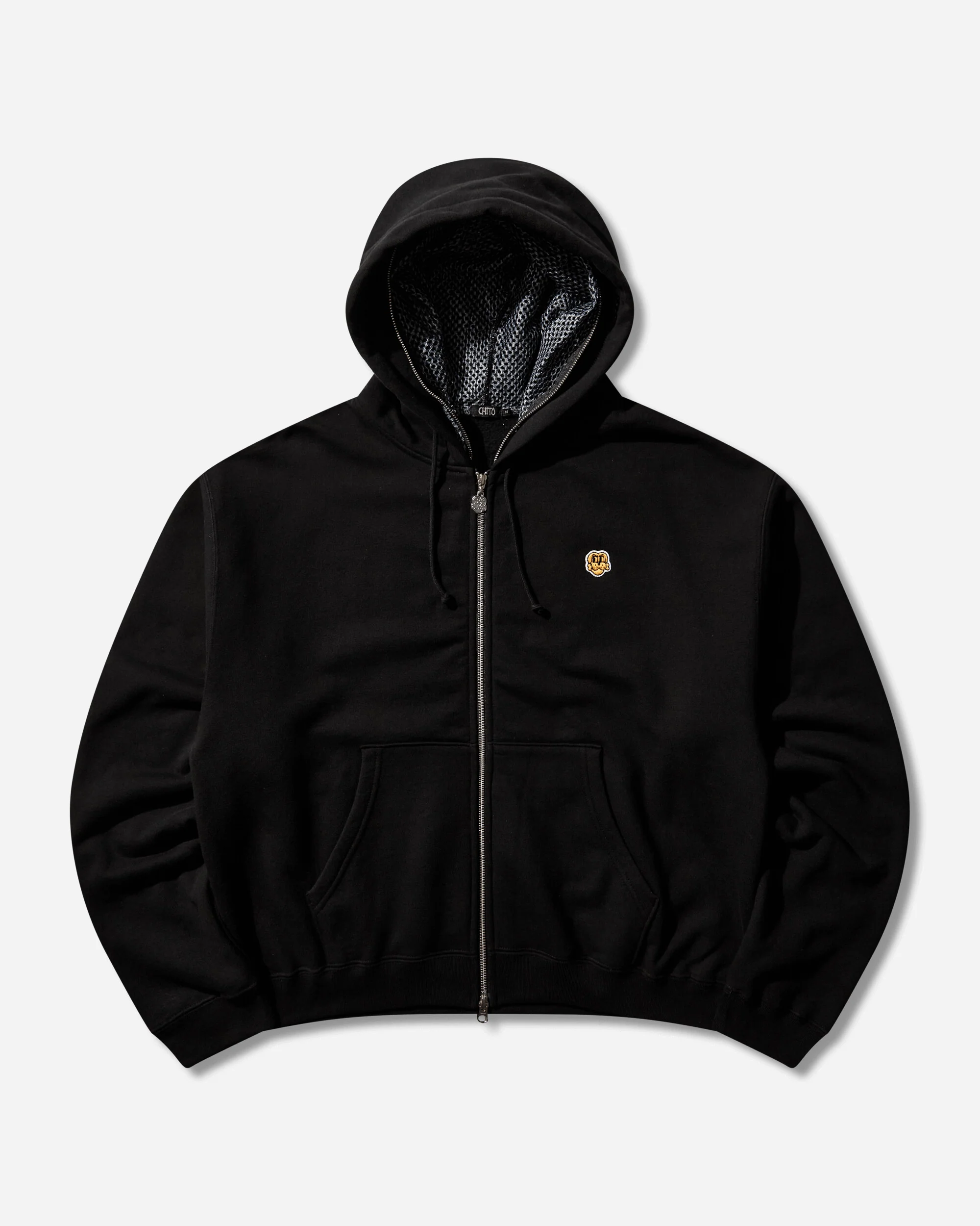 Men's Dog Mesh Zip Hoodie Black