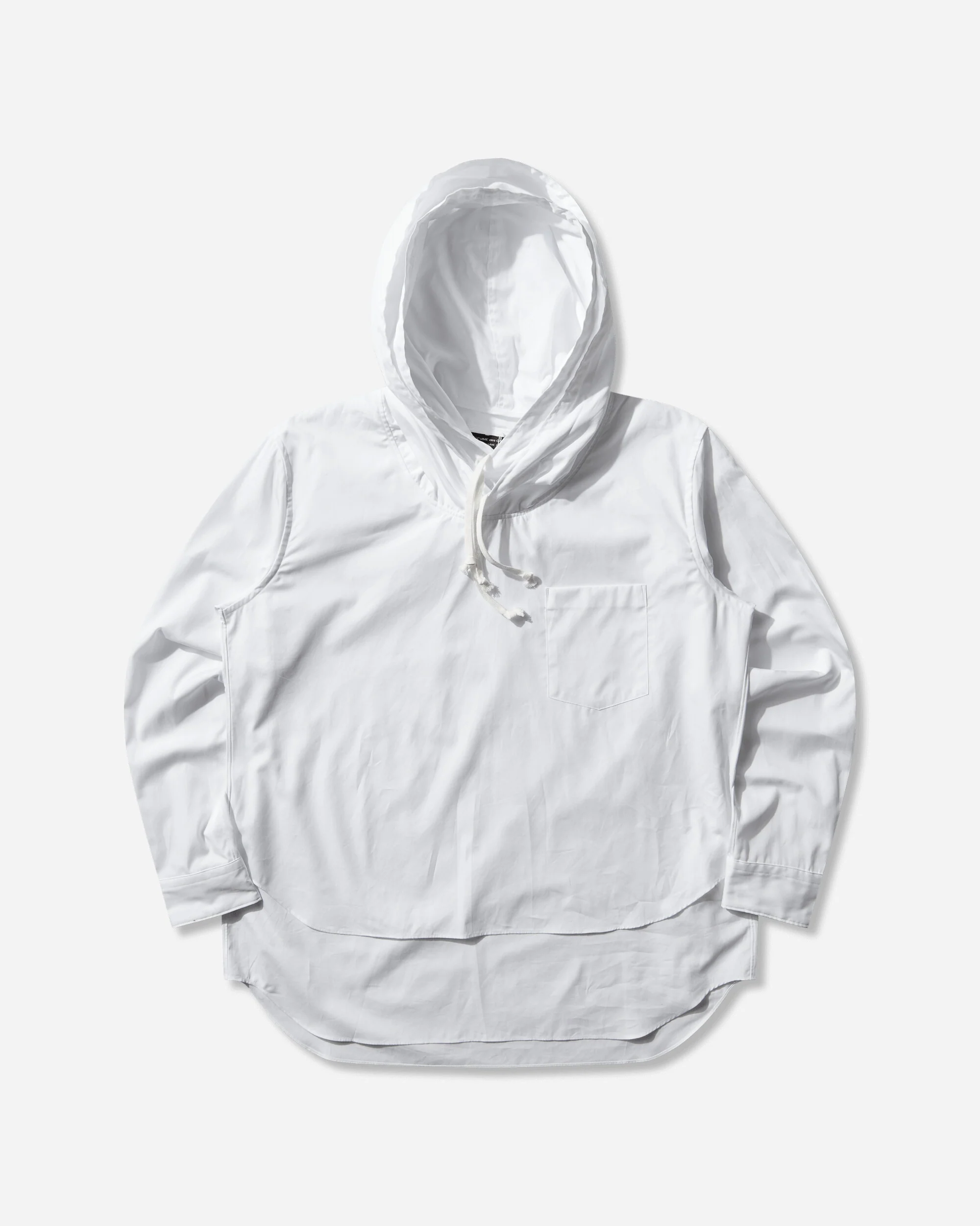 Men's Double-Layer Hooded Shirt White