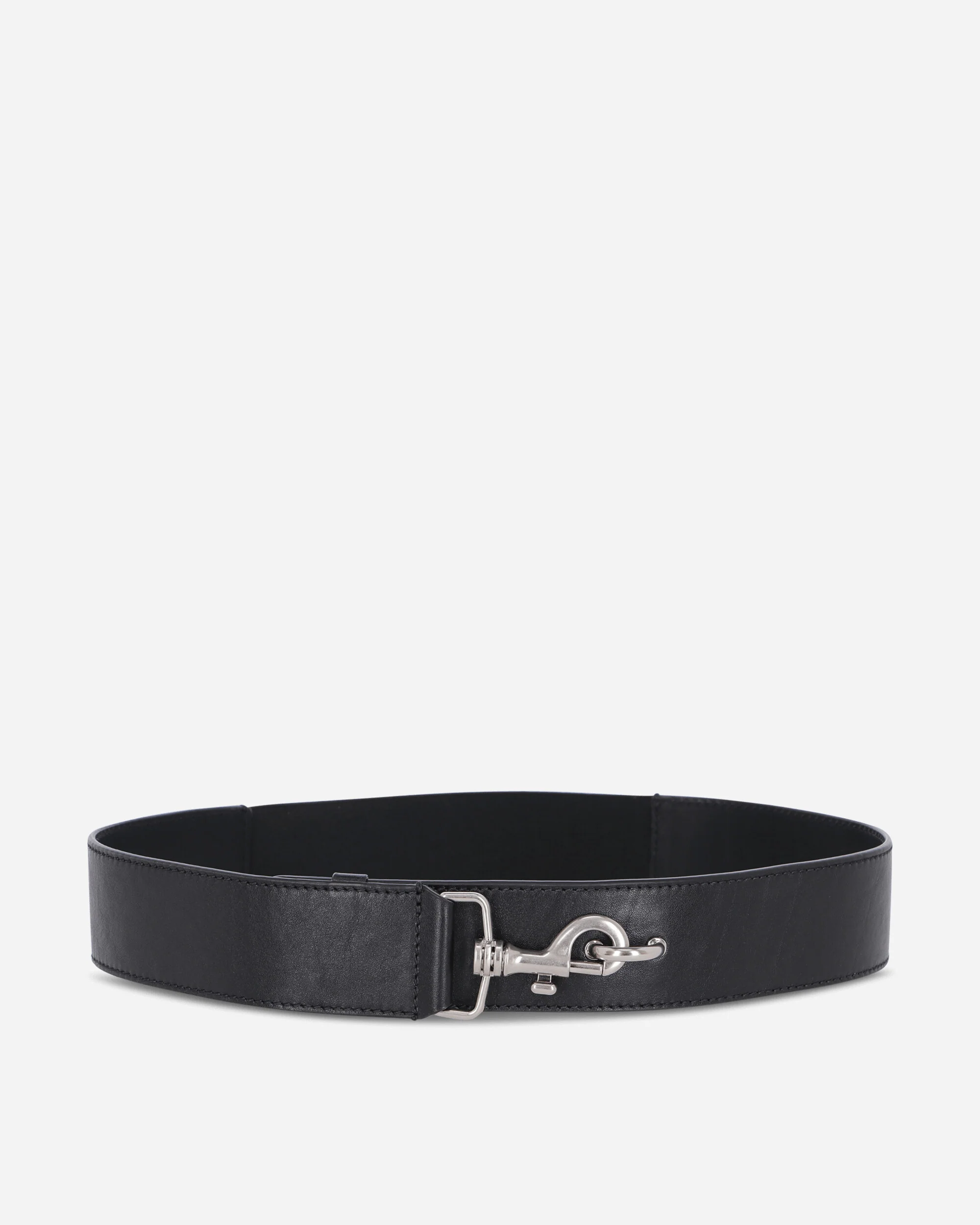 Elasticated Leather Belt Black
