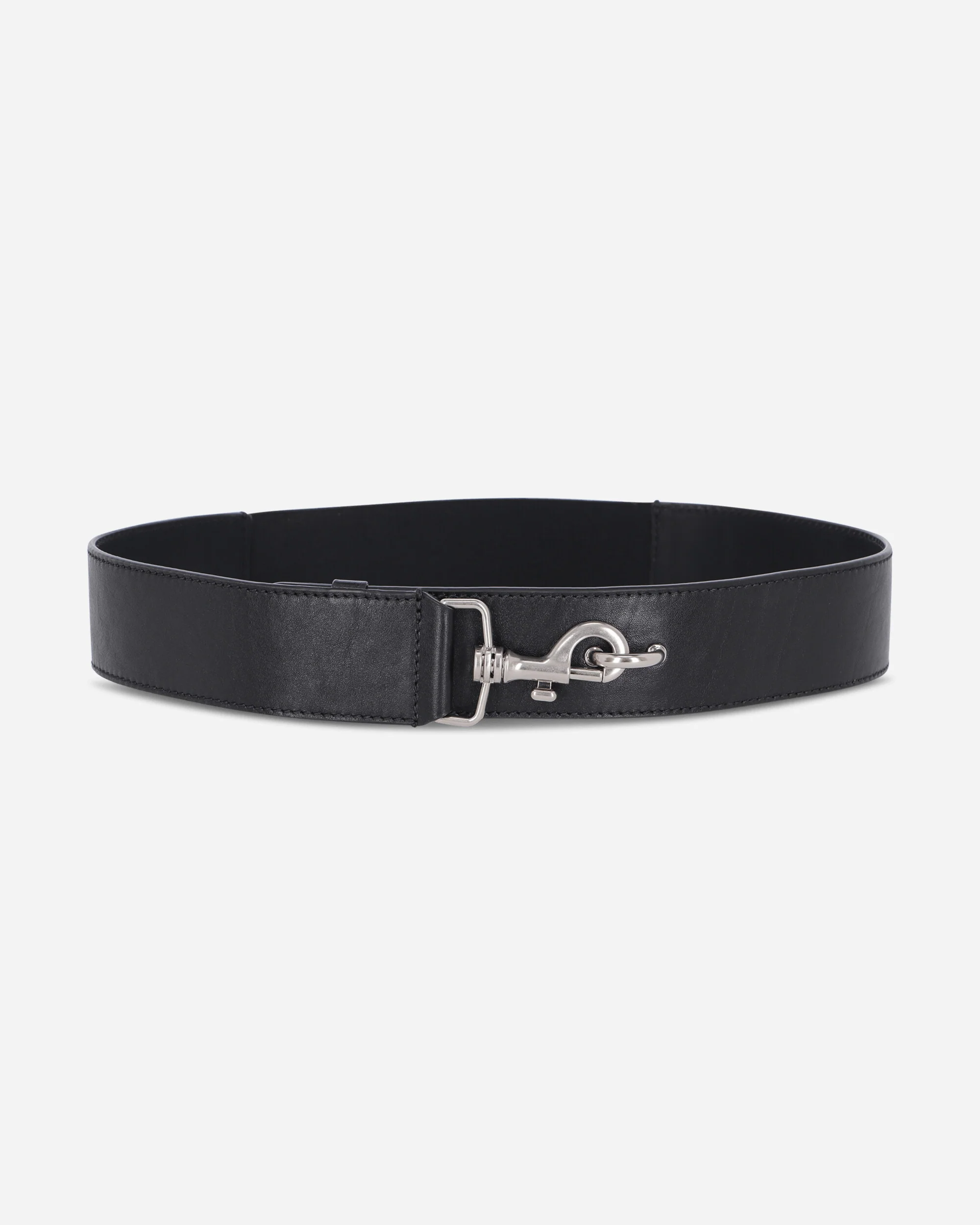 Elasticated Leather Belt Black - Image 2