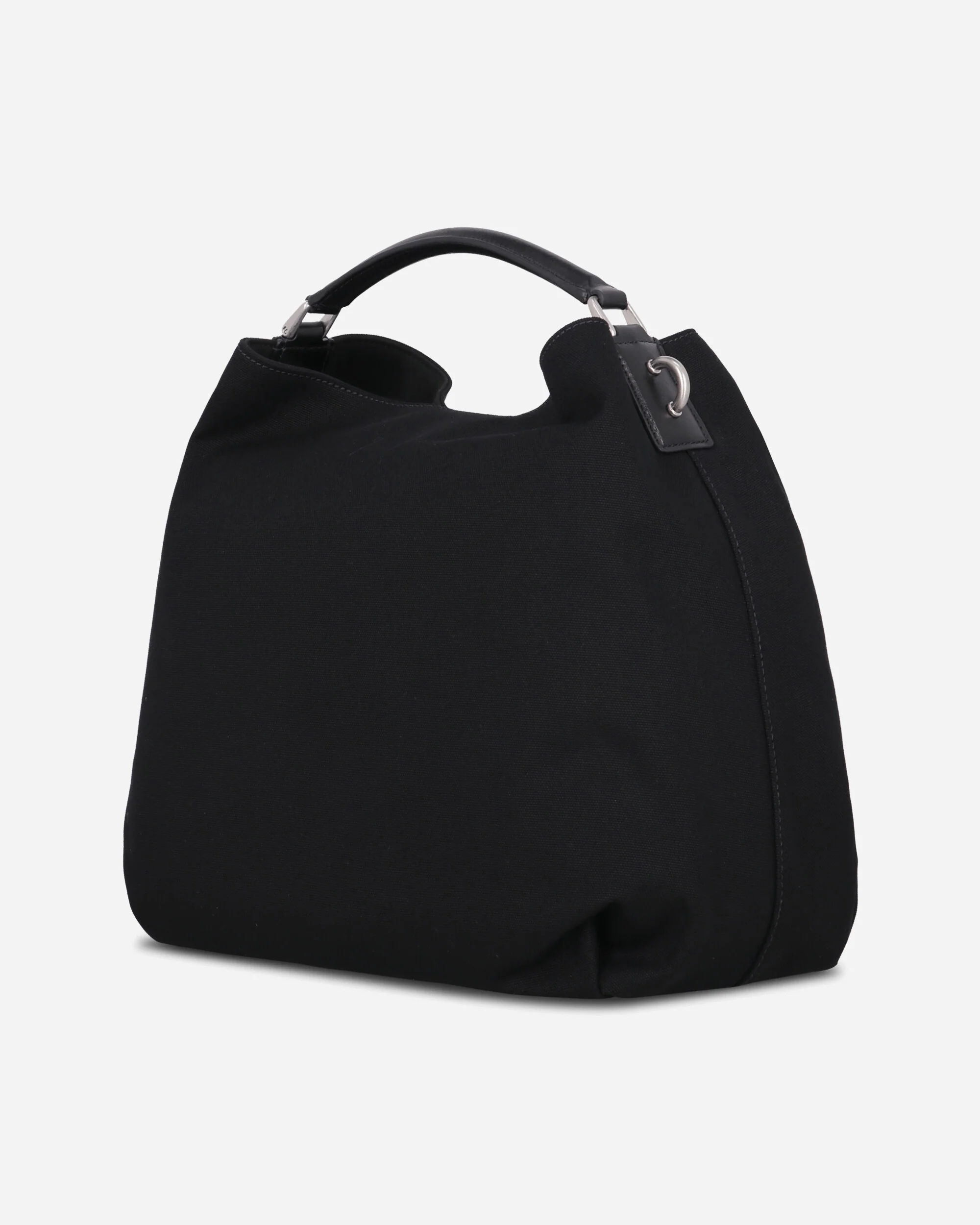 Cotton Canvas Shoulder Bag Black - Image 2