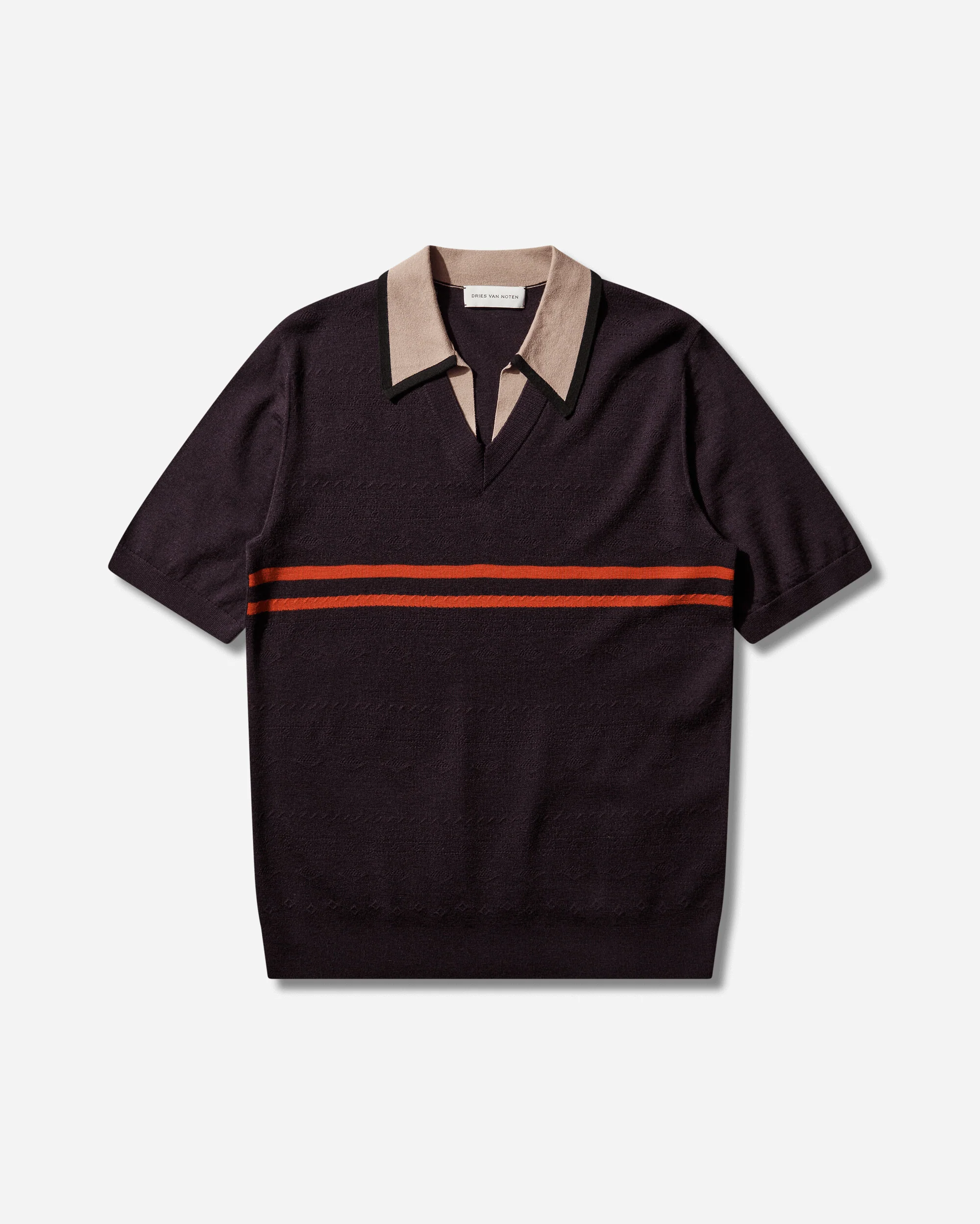 Men's Merino Wool Polo Shirt Dark Purple