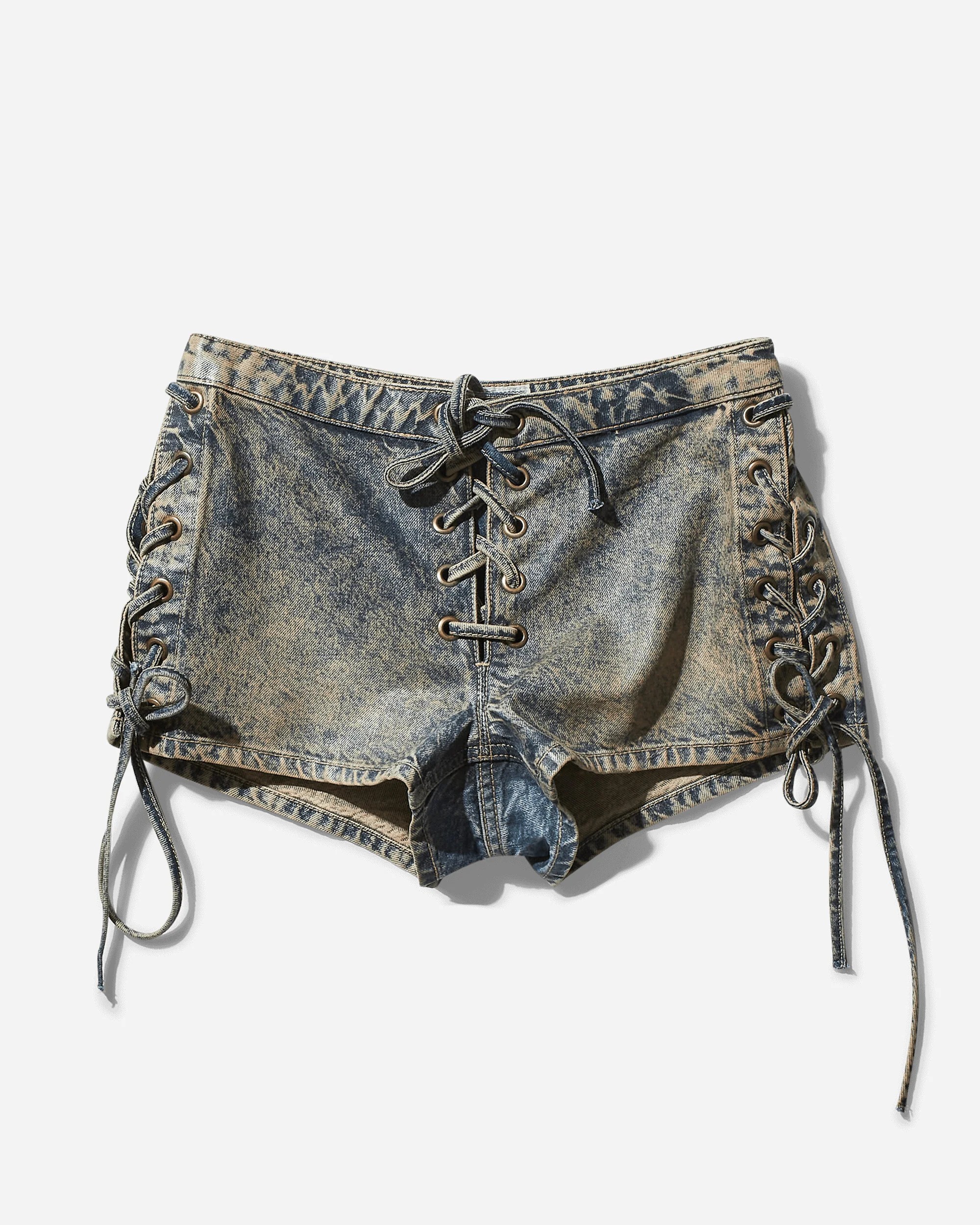Women's Coated Denim Shorts Heavy Stone Wash