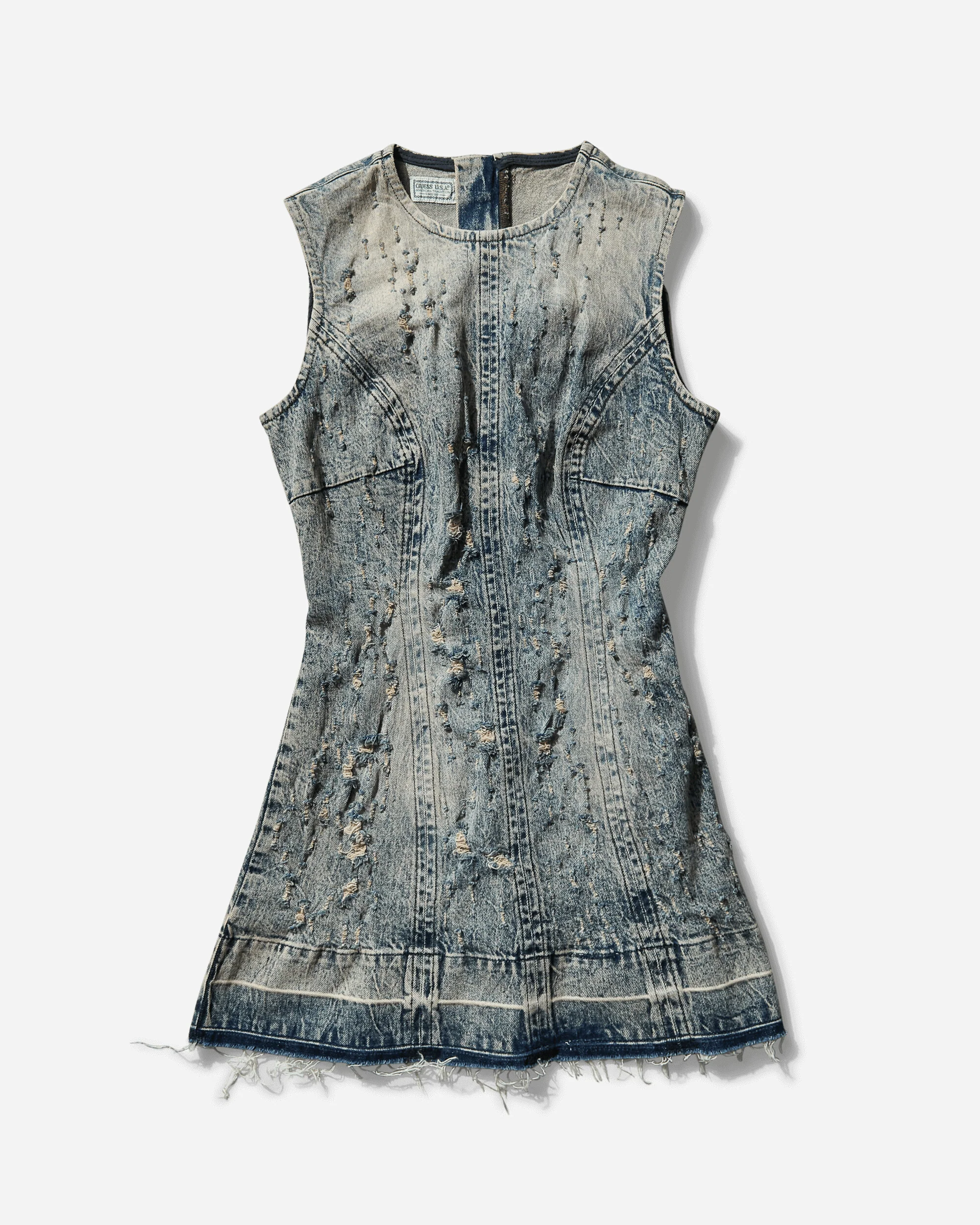 Women's Distressed Mini Dress Flight Sanded Wash