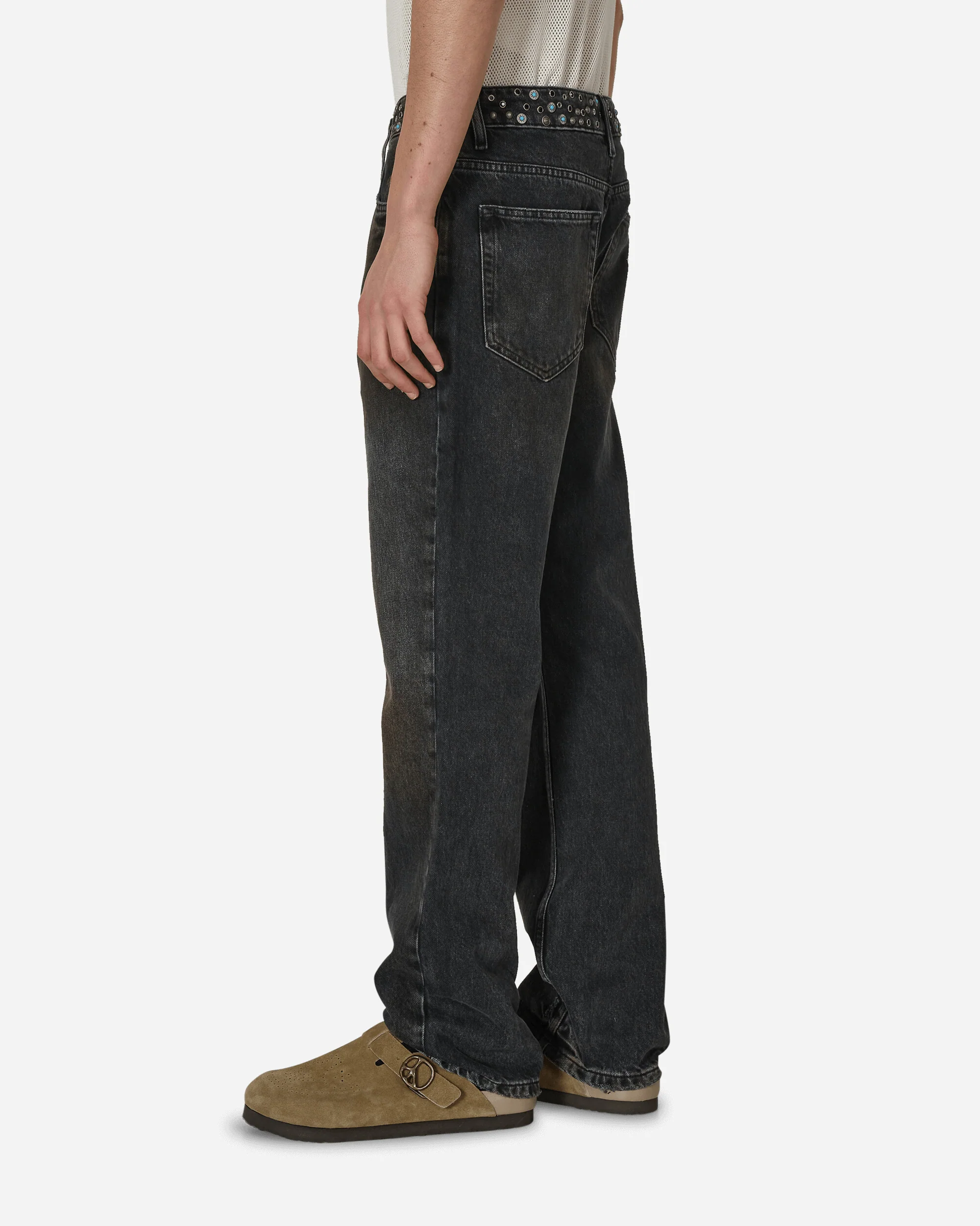 Embellished Flare Pants Aged Black Wash - Image 2