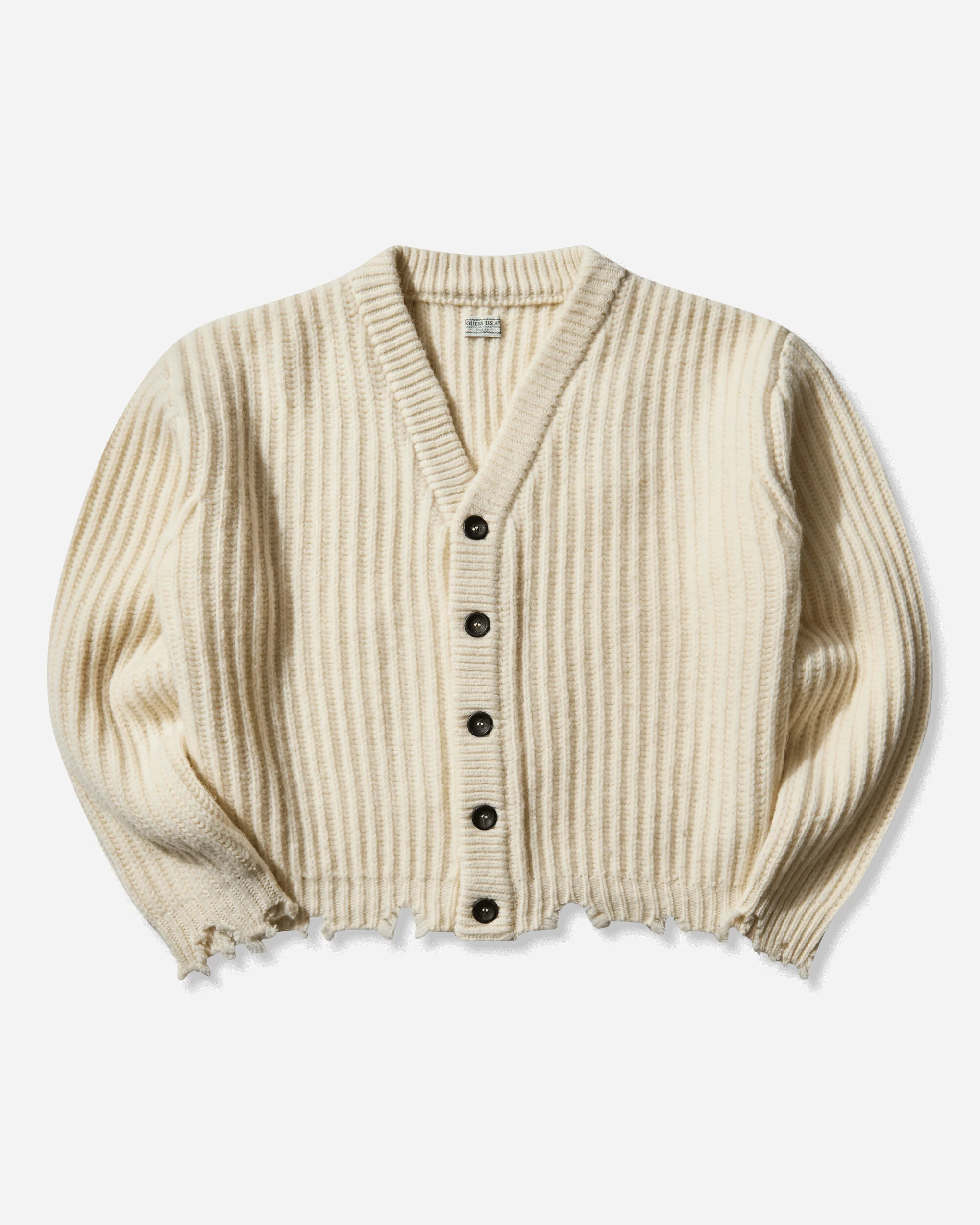 Women's Frayed Cardigan Warm Milk