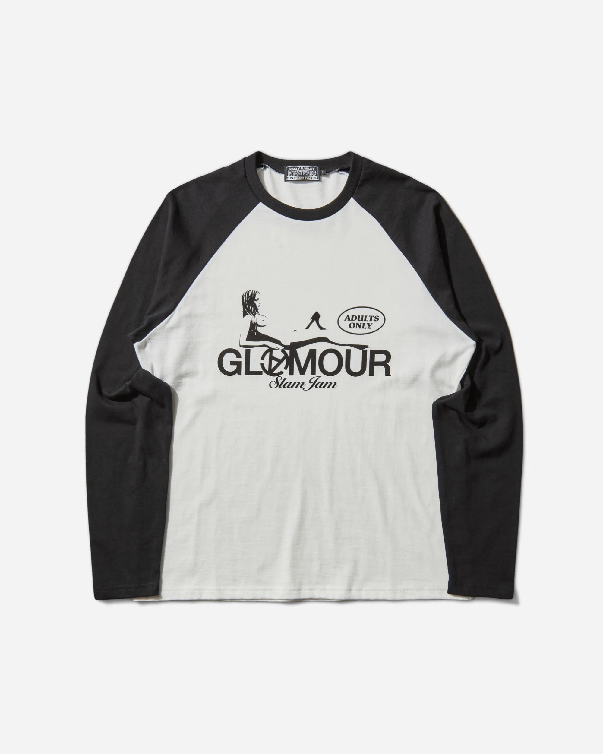 Slam Jam Hysteric Angels Raglan Longsleeve T-Shirt White / Black