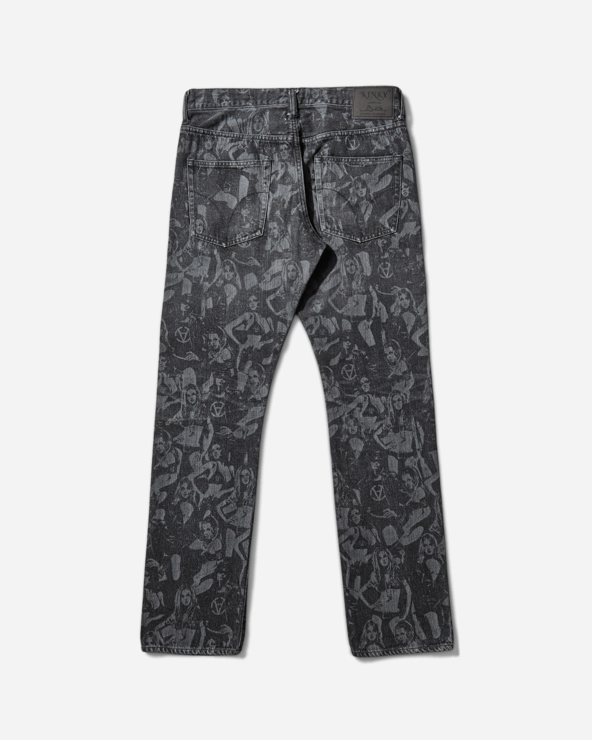 Slam Jam Hysteric Angels Screen Print Denim Pants Black - Image 2