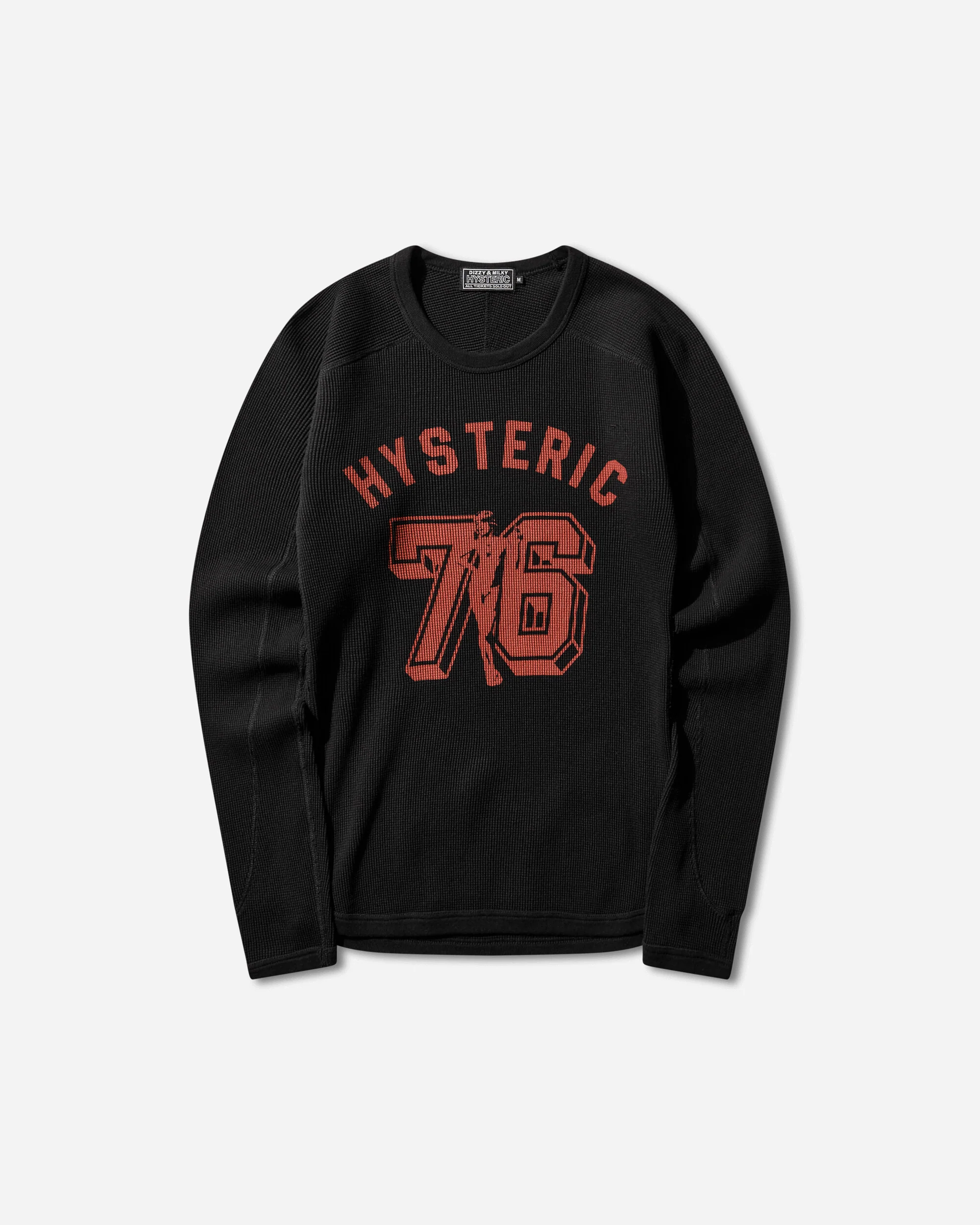 Men's Number 76 Longsleeve T-Shirt Black