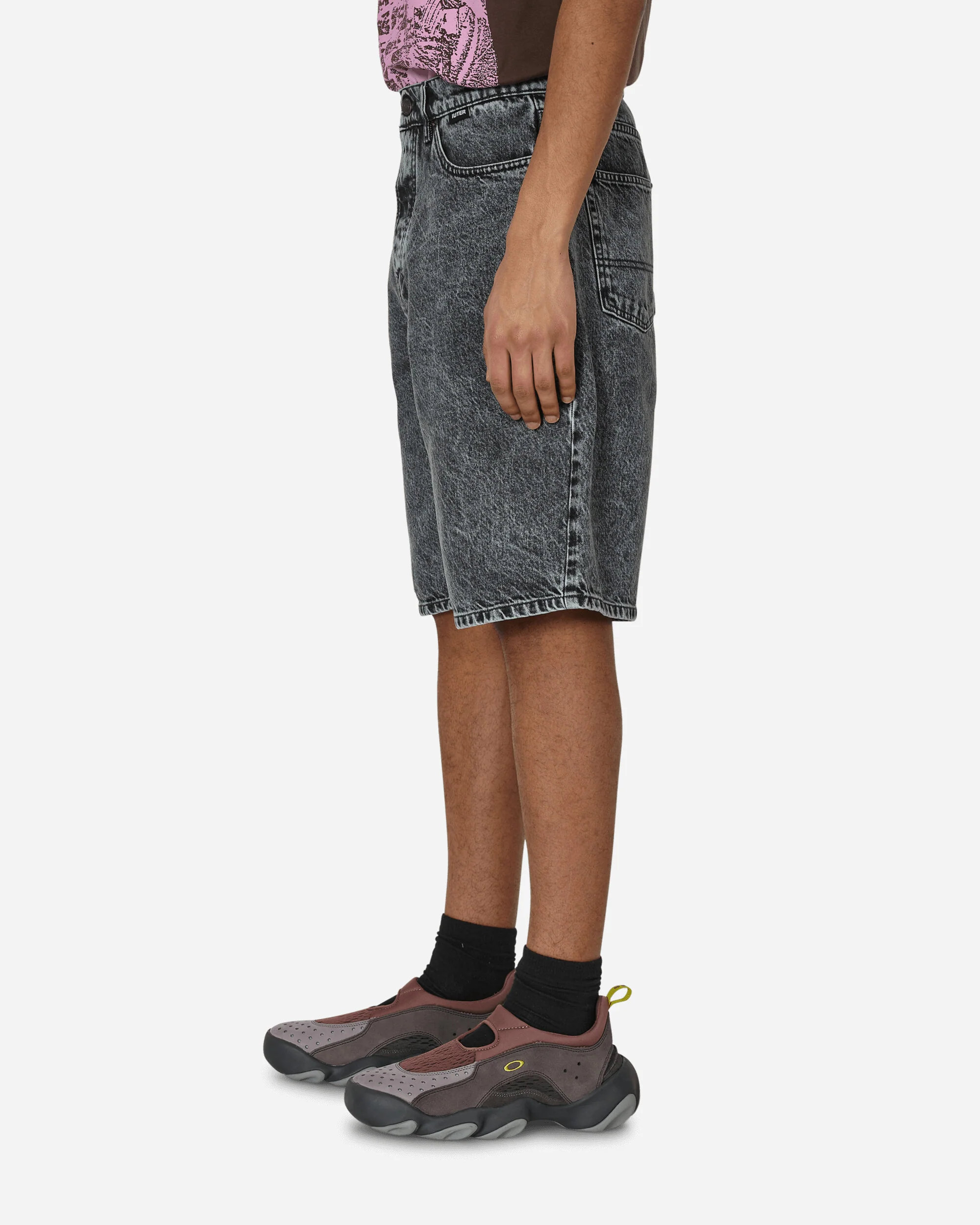 Loose Denim Shorts Grey - Image 2