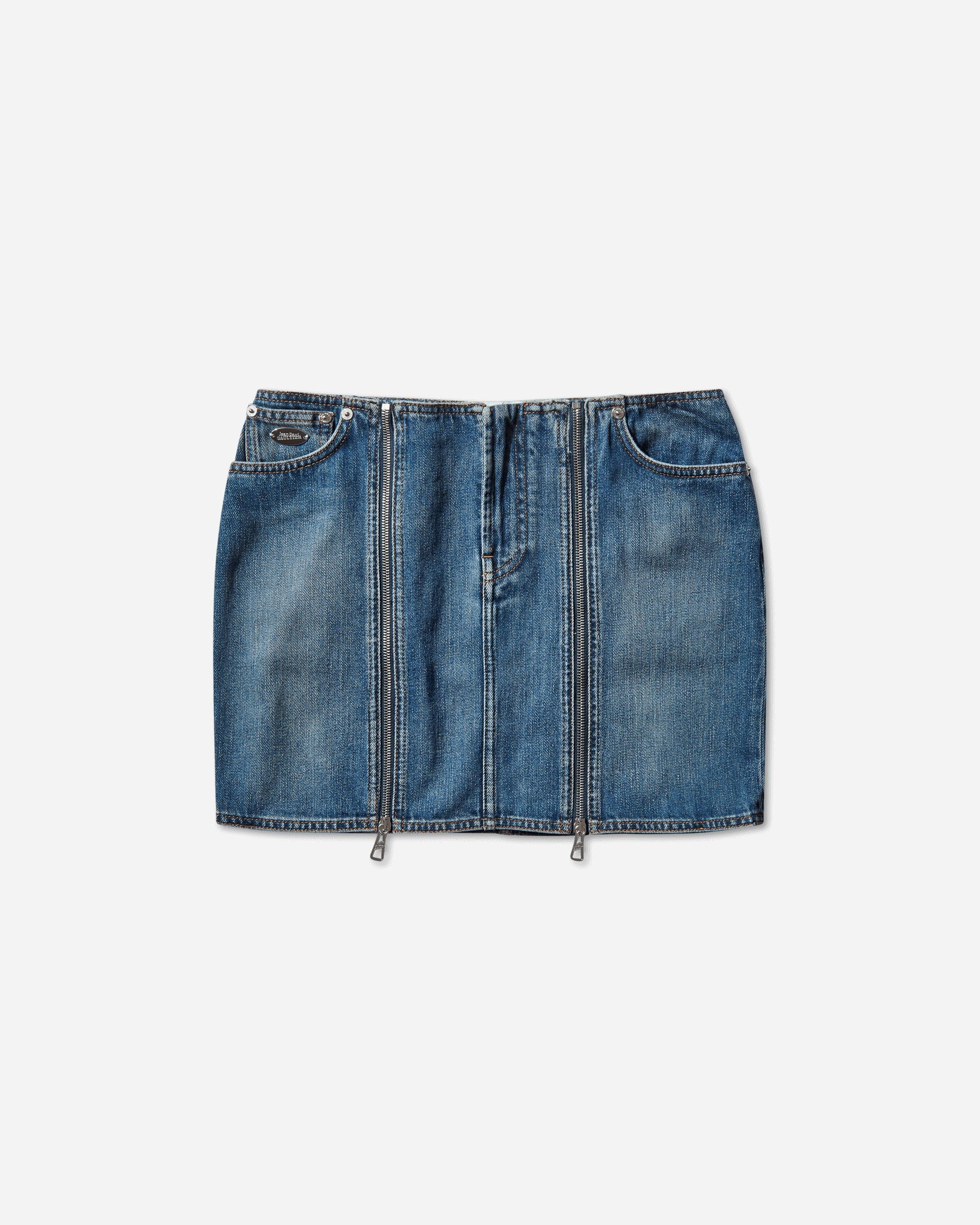 Women's Zipped Denim Skirt Blue