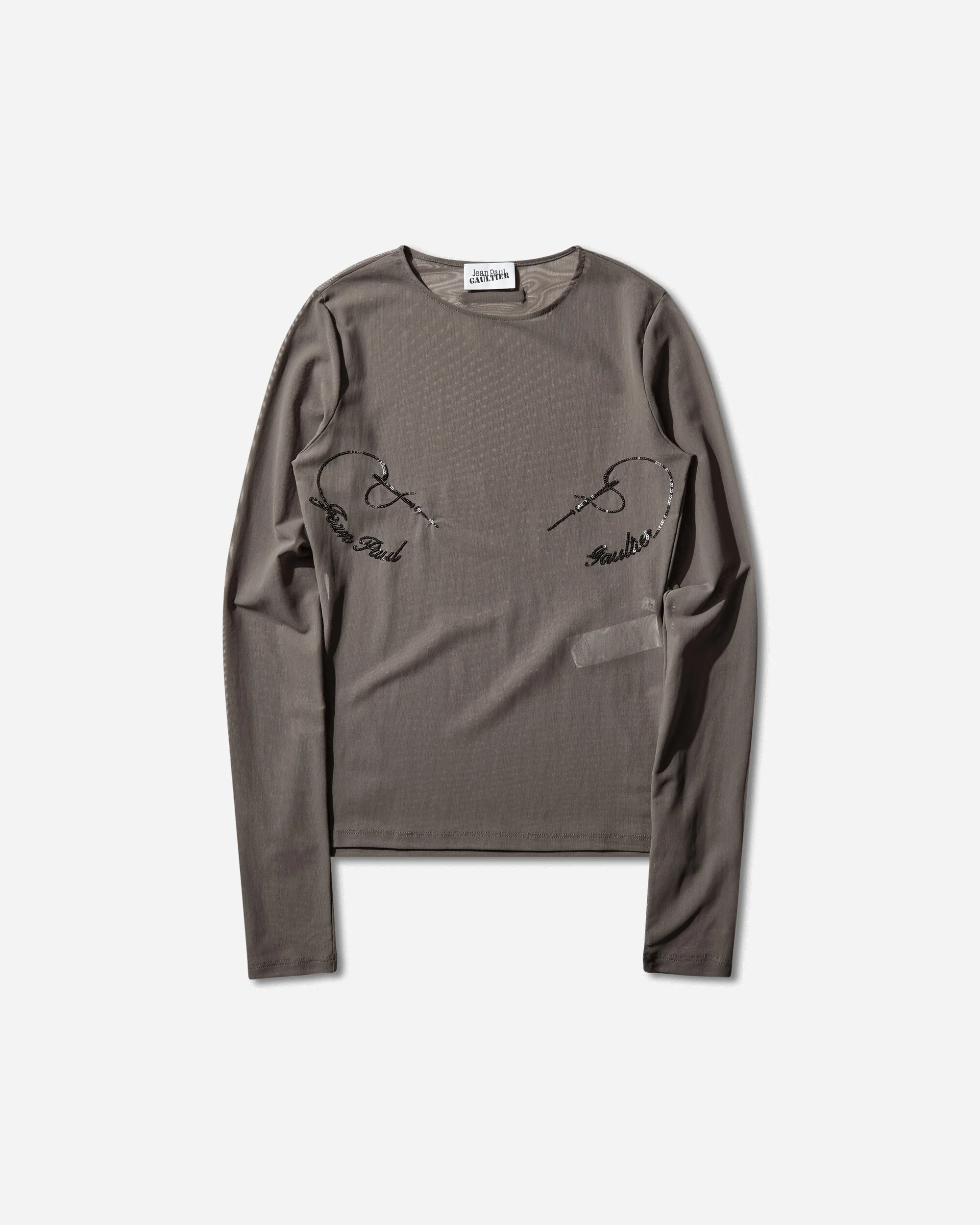 Women's Sequin Needles Top Dark Grey