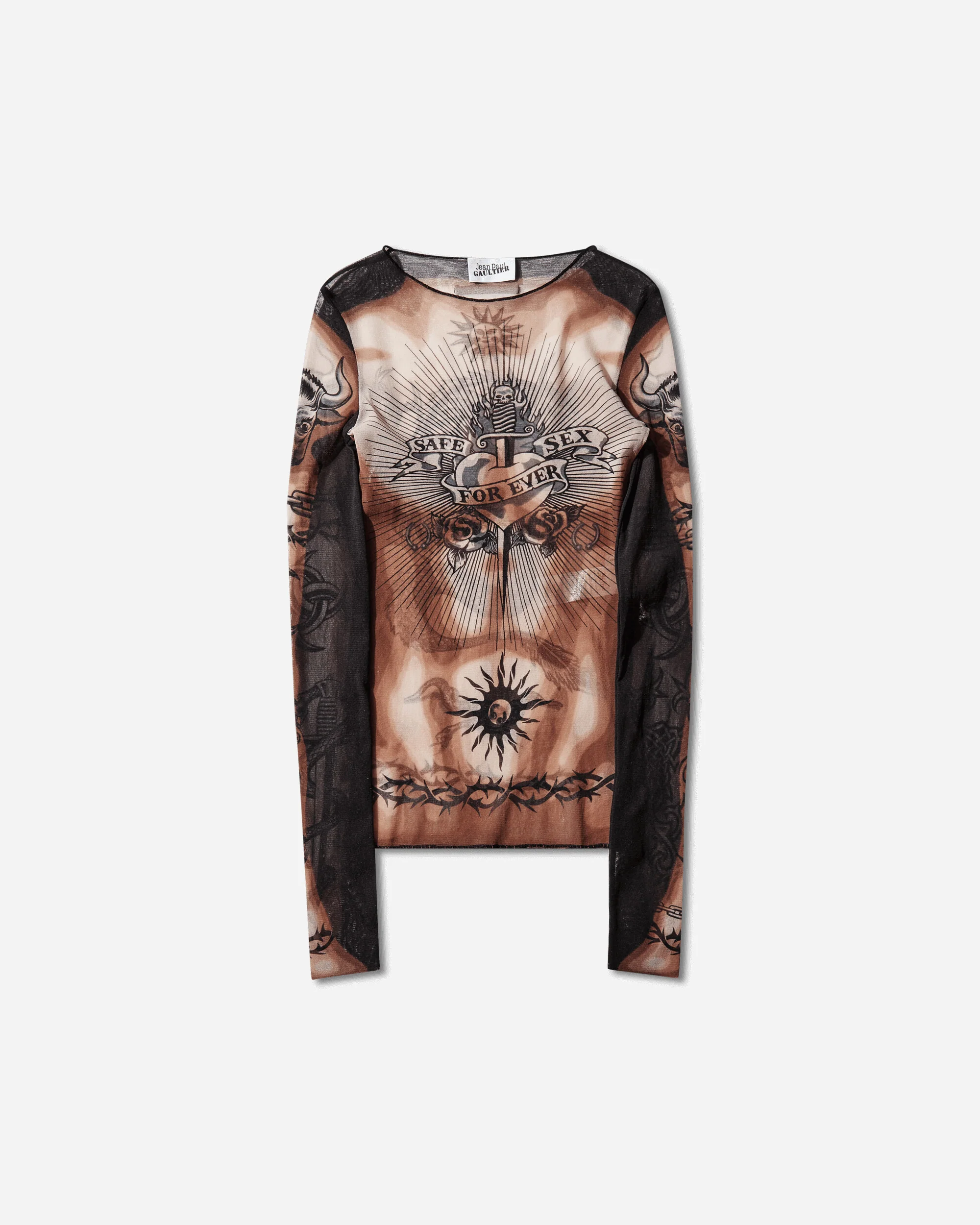 Women's Re-Edition Safe Sex Tattoo Longsleeve Top Black