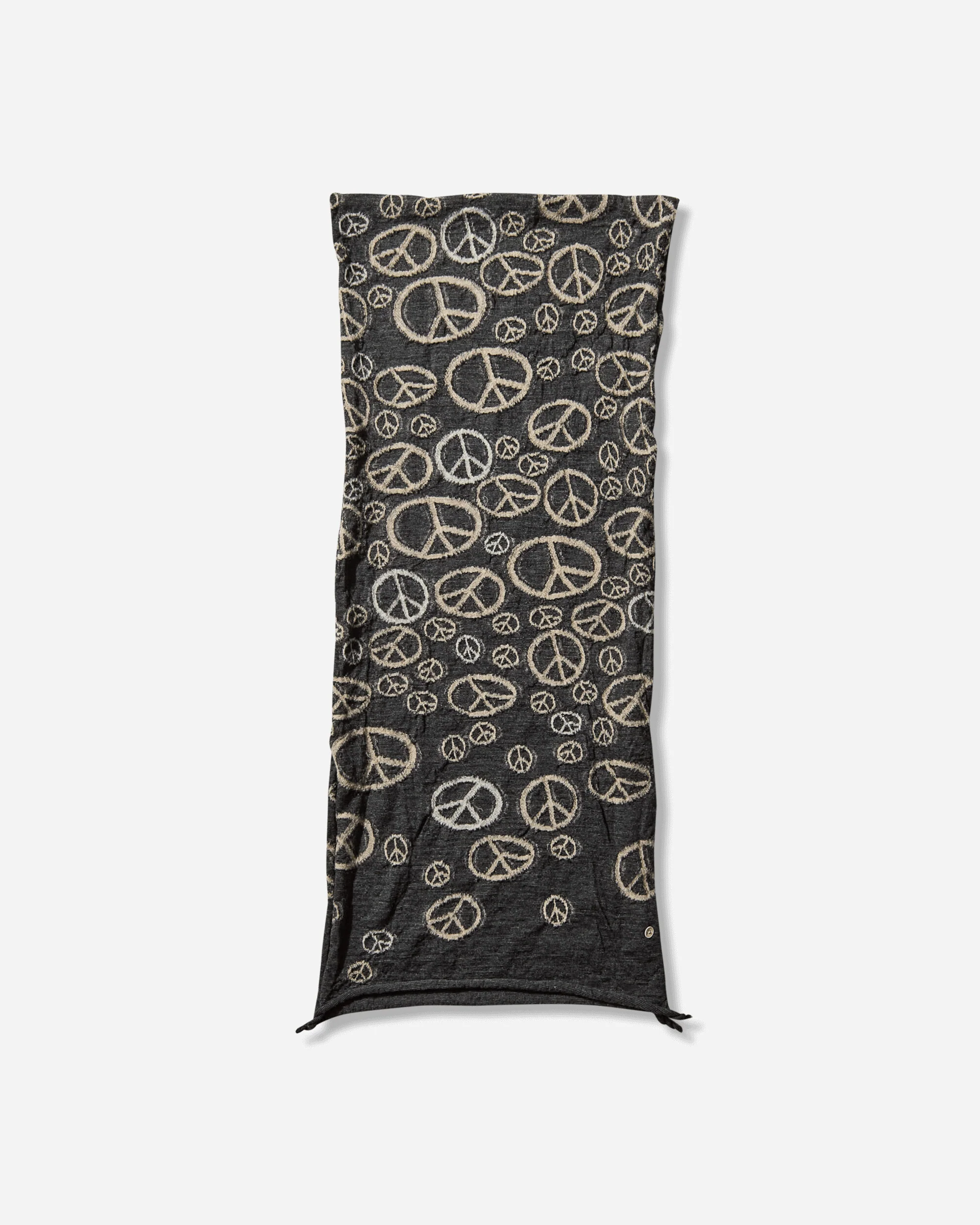 Fulling Wool Peace Mark Happy Scarf Black