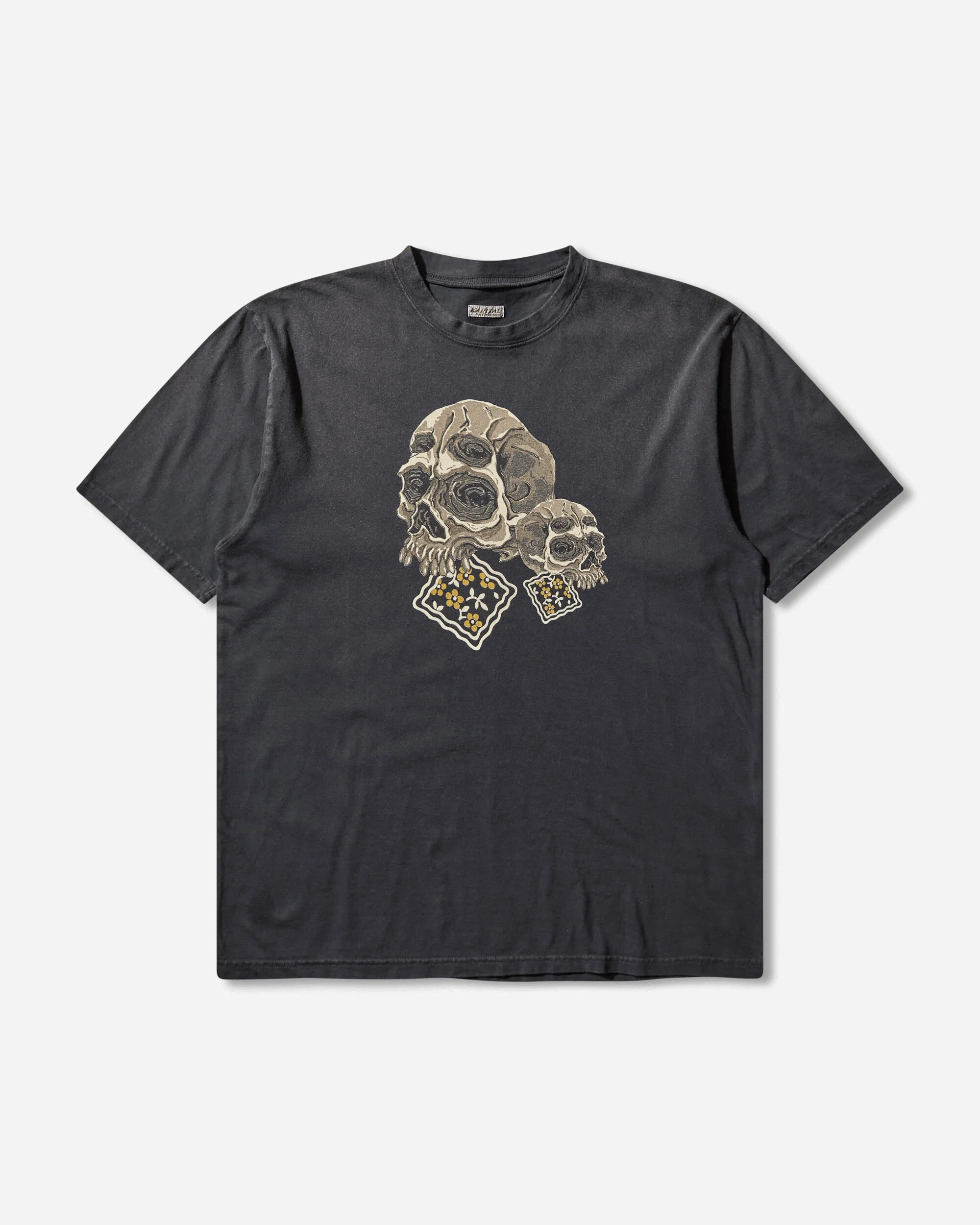 Men's 20/-Jersey Crew T-Shirt (Peckish Rain Skull) Black
