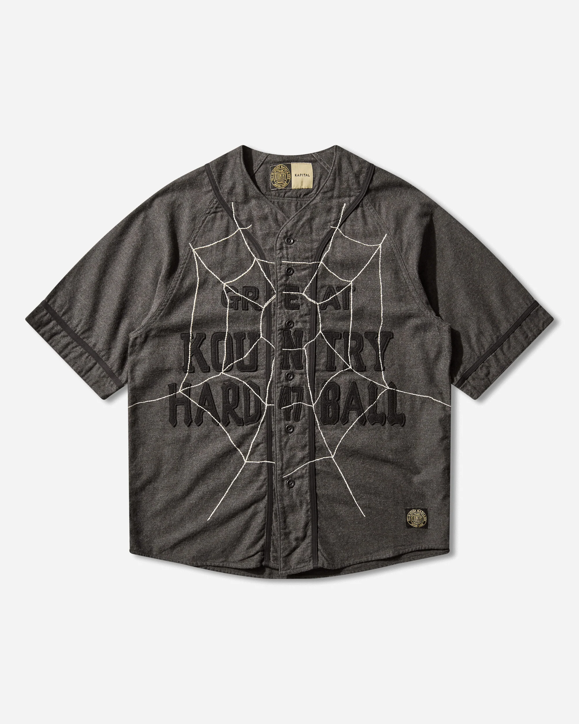 Men's Cotton Wool Great Kountry Baseball Shirt Dark Gray