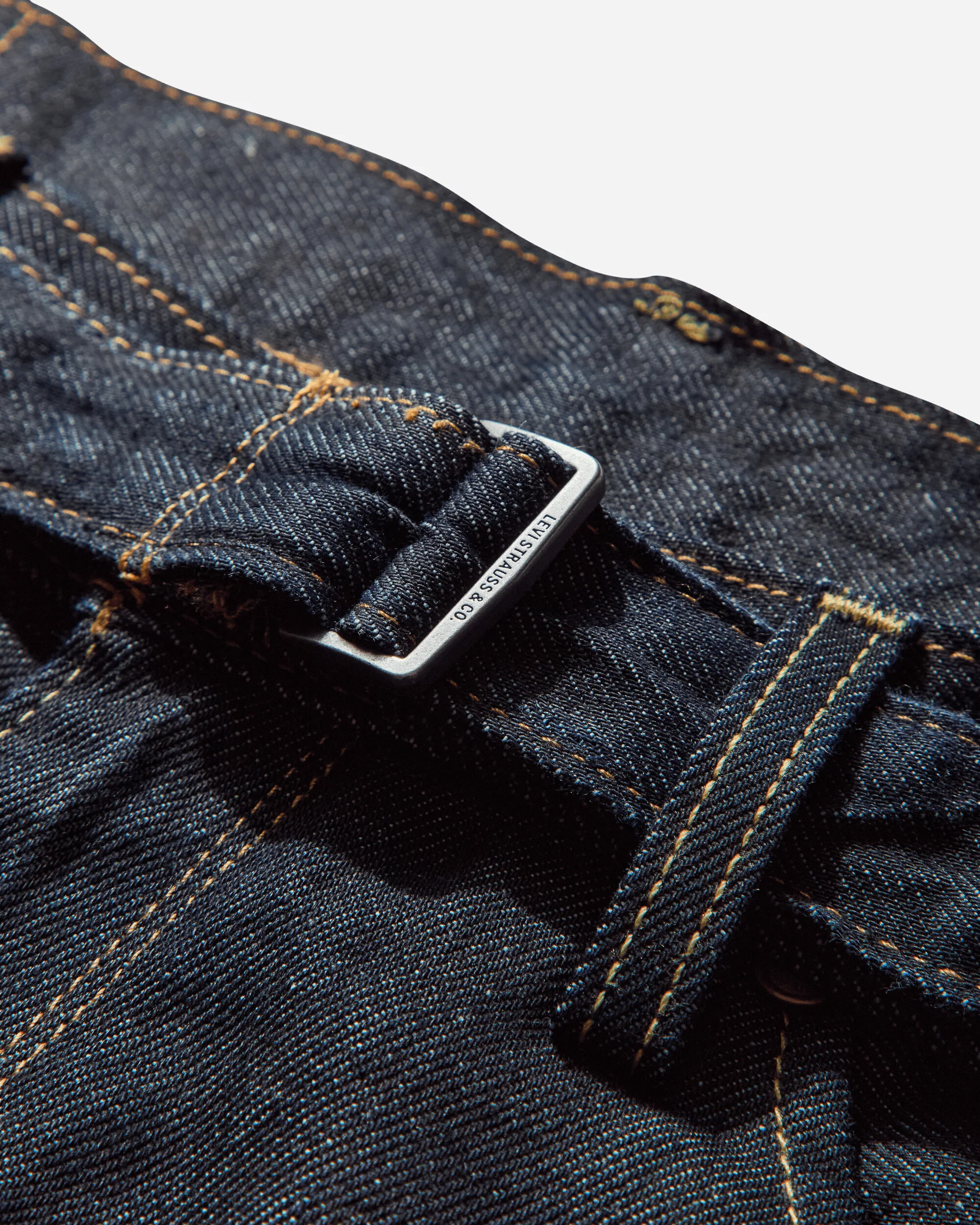 Men's Twisted Baggy Capri Jeans Blue - Image 3