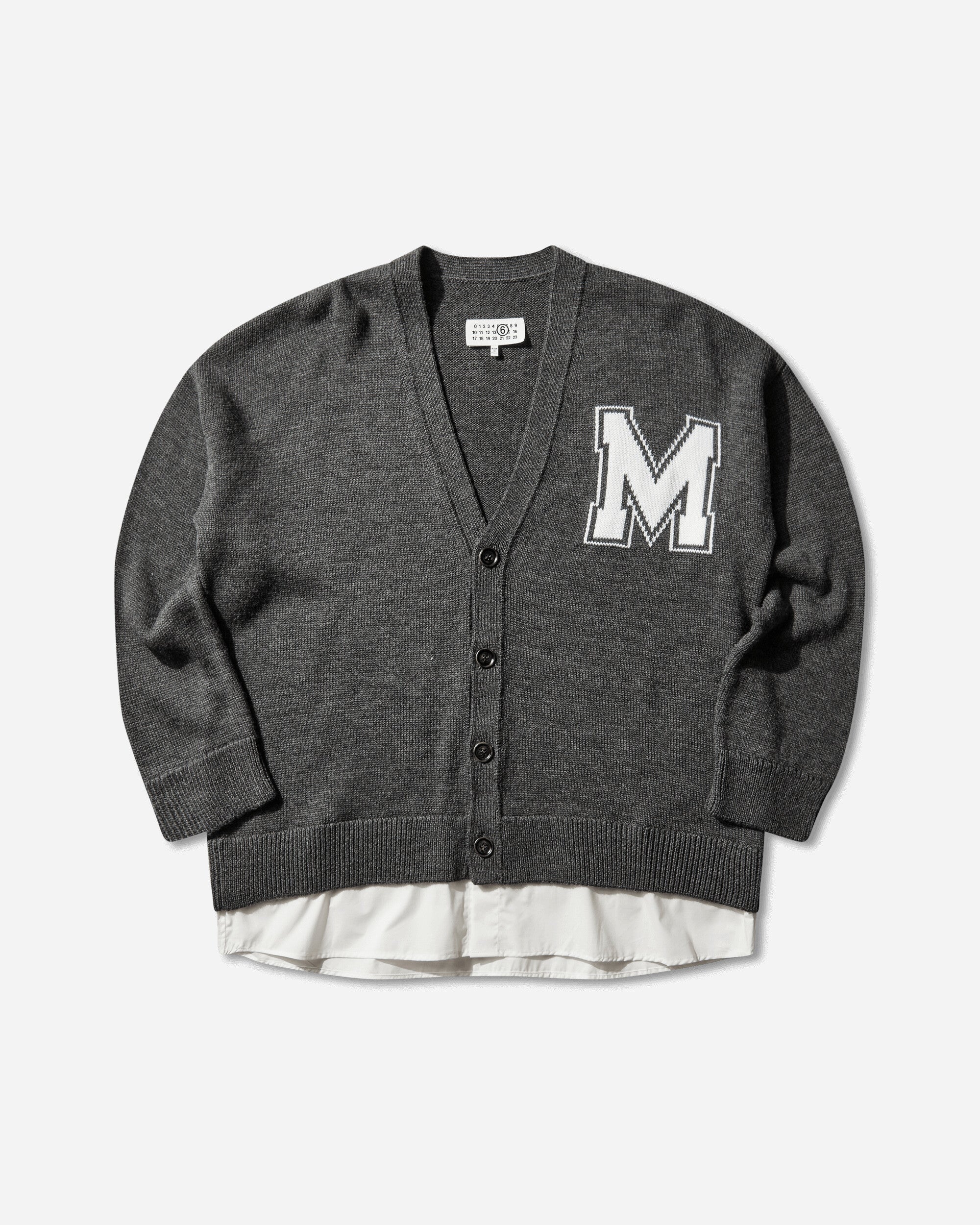 Men's Two-in-One Knit Cardigan Dark Grey Melange