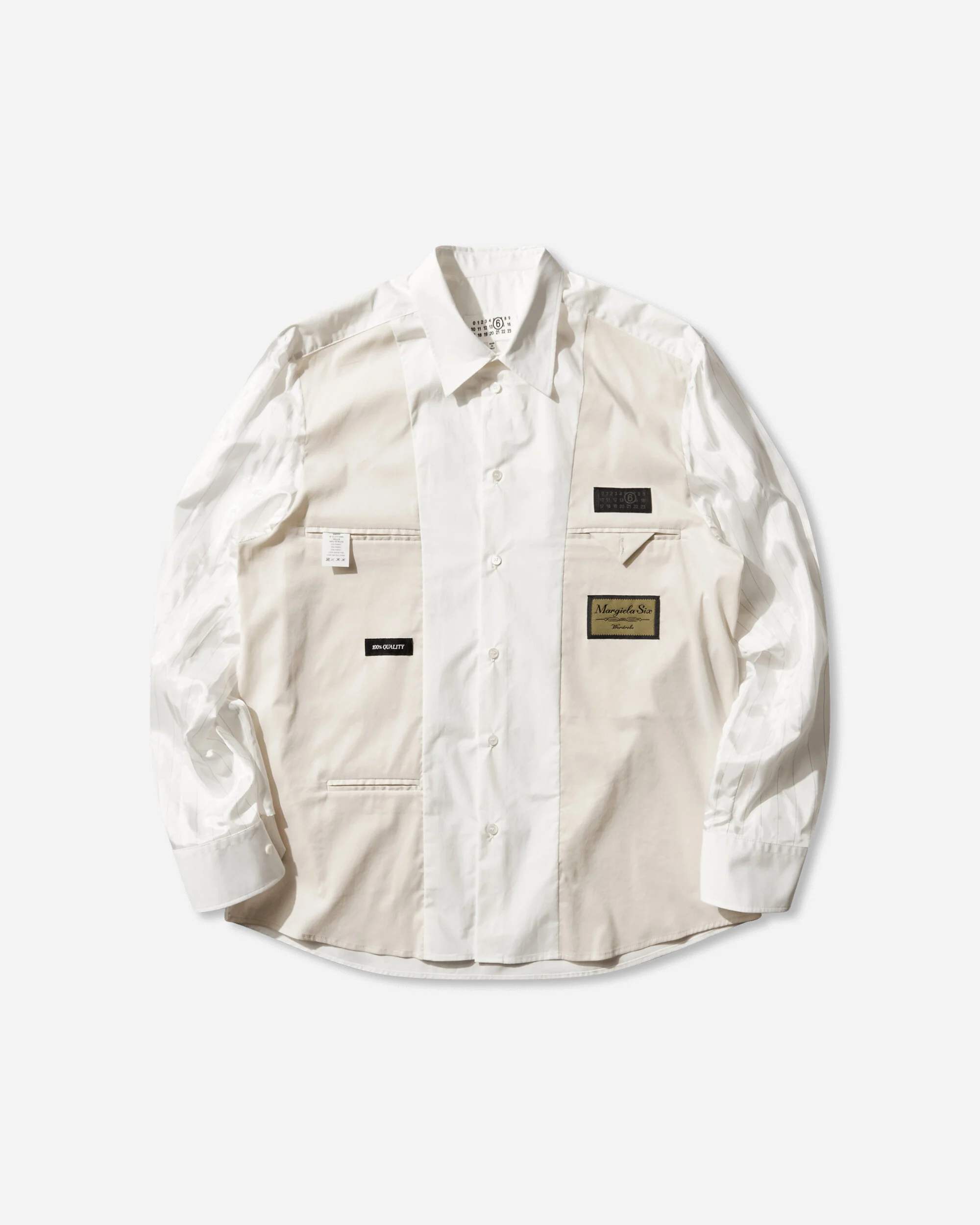 Men's Label Patch Poplin Shirt White