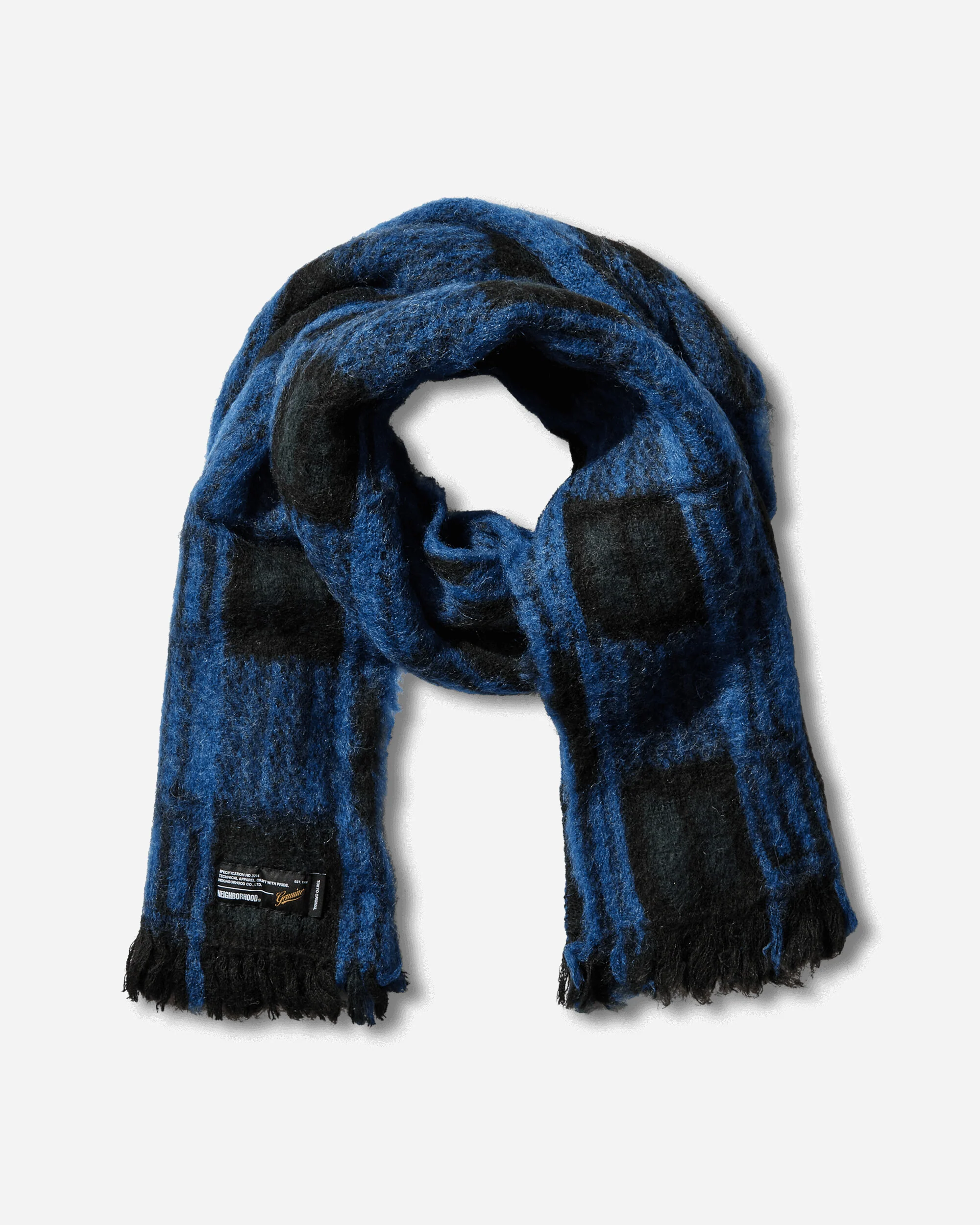 Mohair Check Muffler Blue / Green