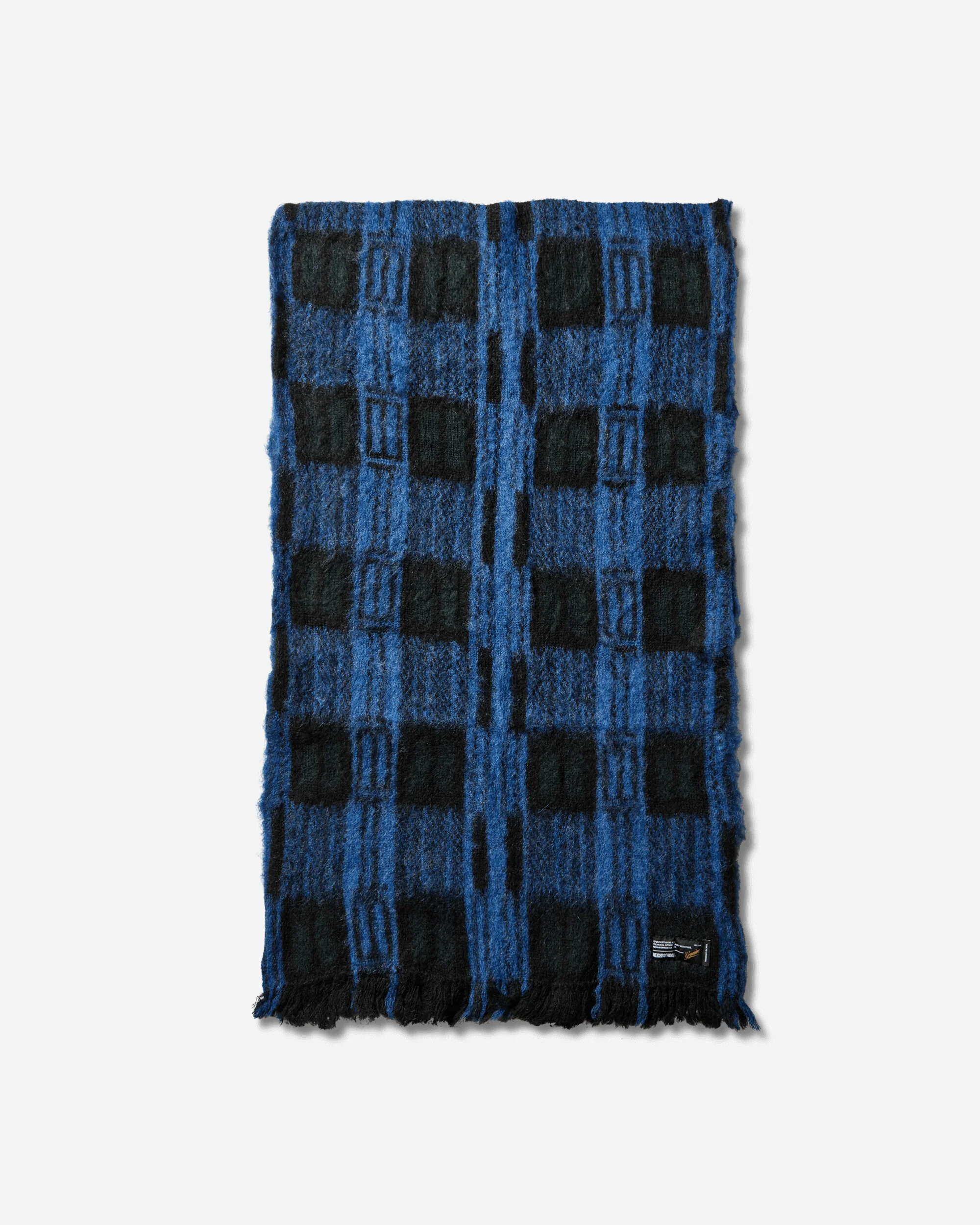 Mohair Check Muffler Blue / Green - Image 2