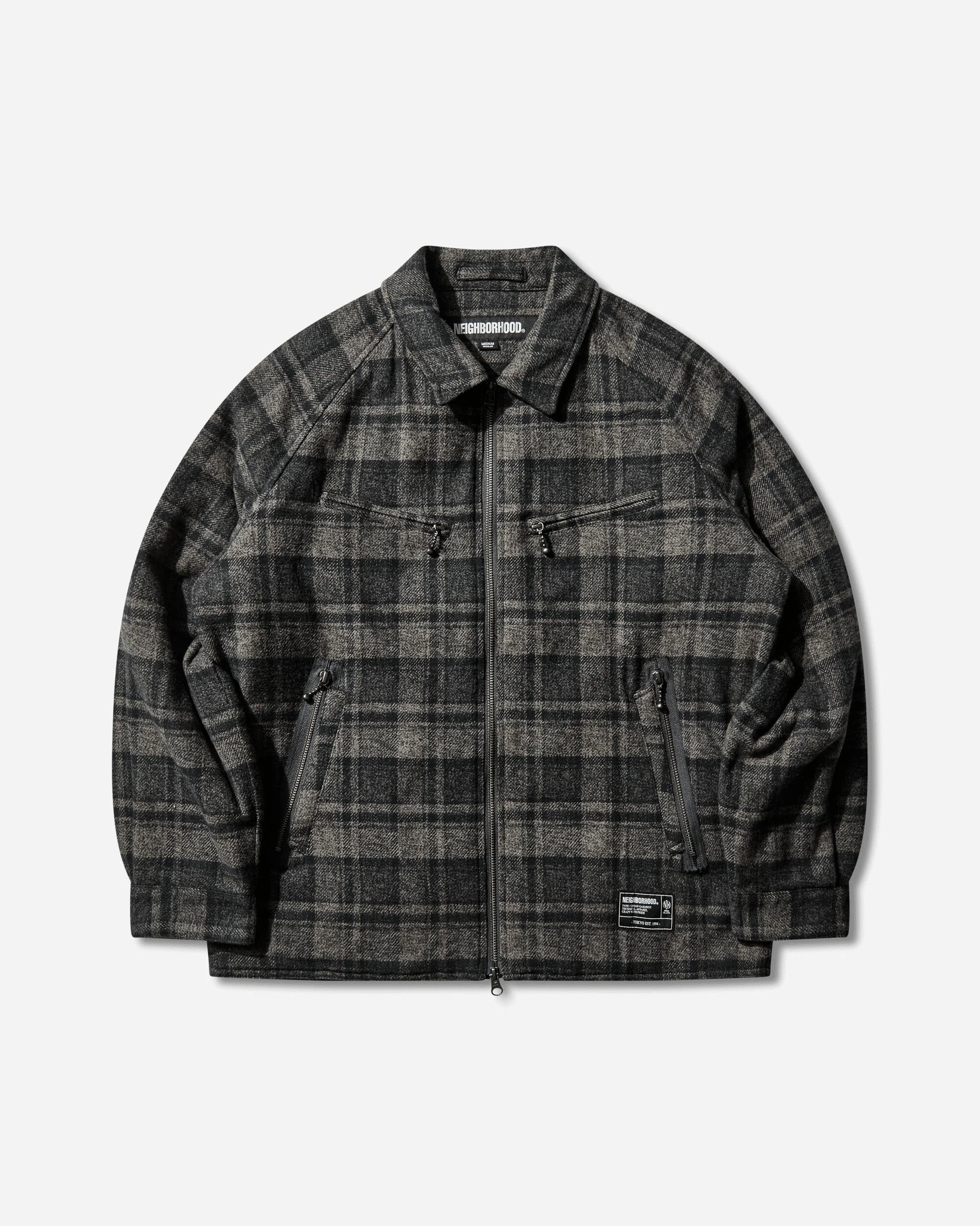 Men's Check Zip Jacket Black