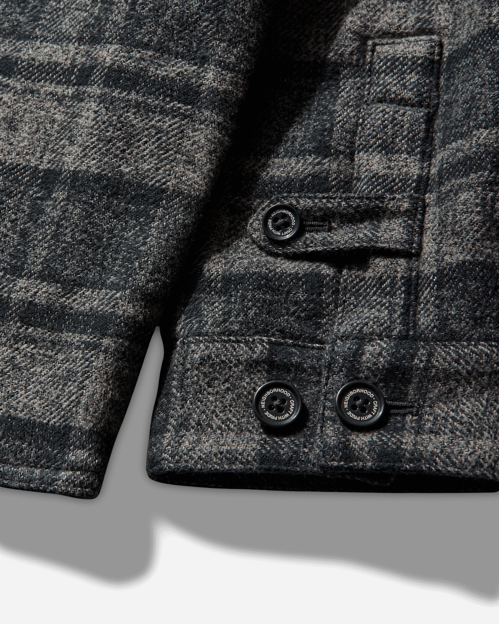 Men's Check Zip Jacket Black - Image 3