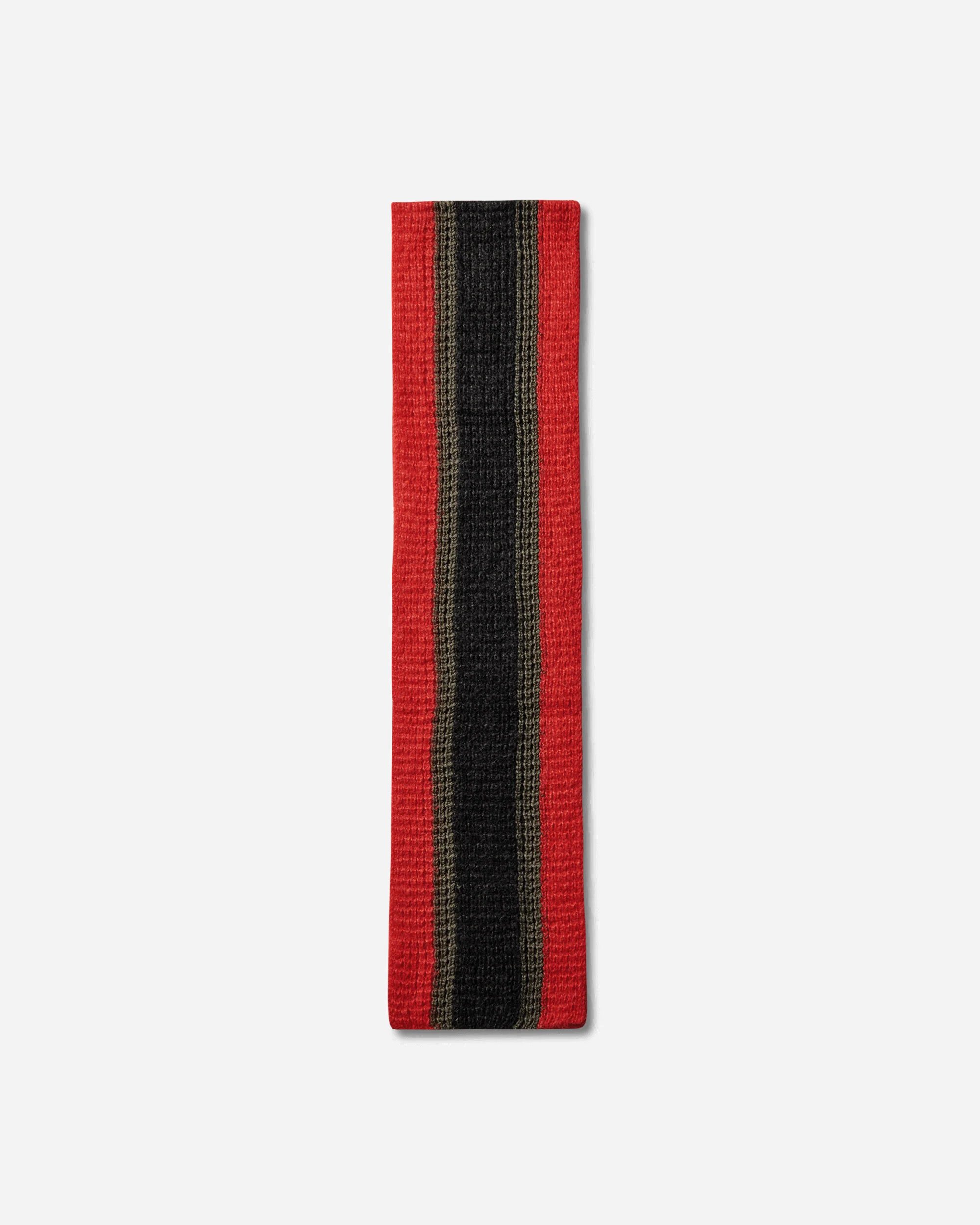 Chunky Knitted Scarf Red / Black / Green