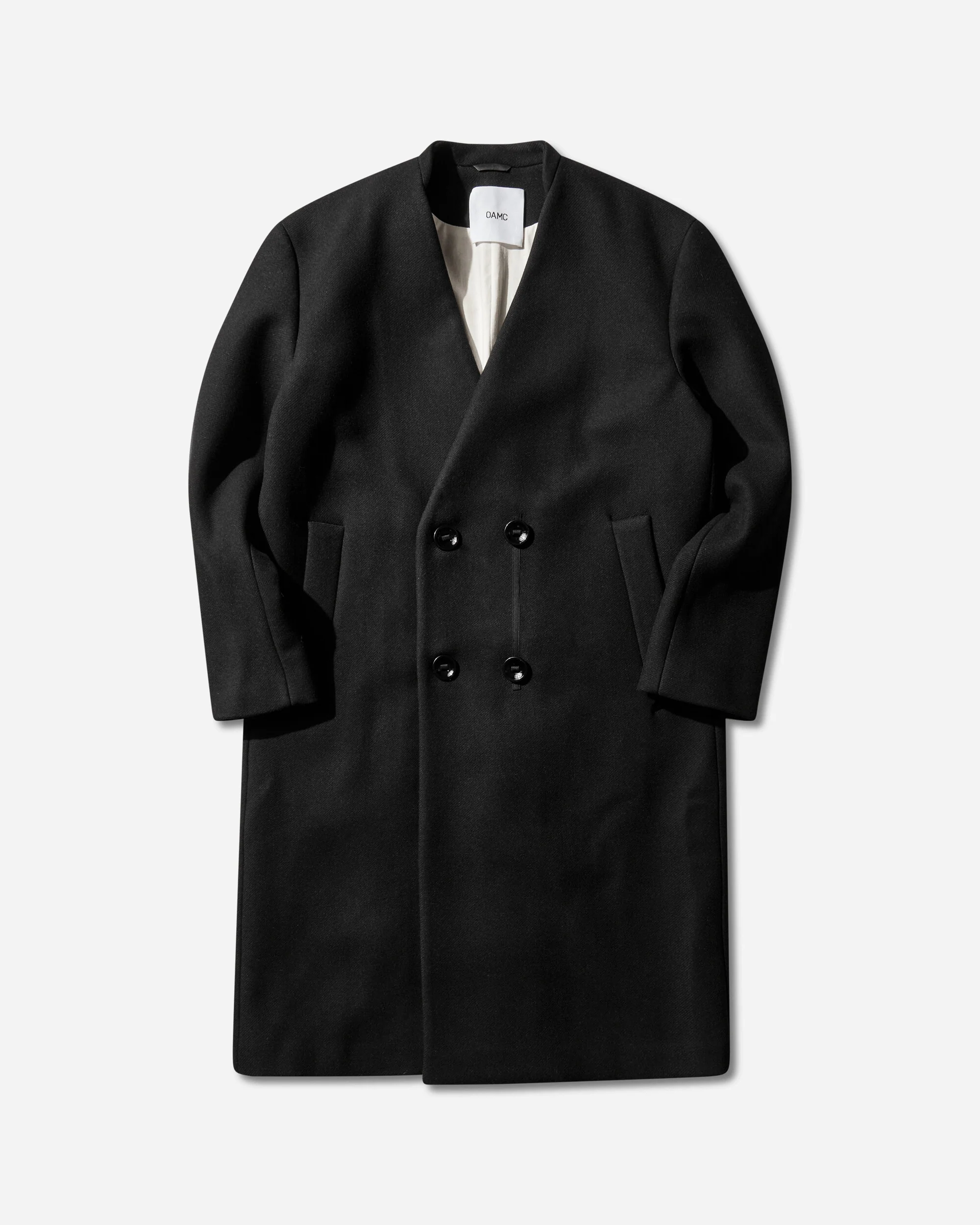 Men's Double Breasted Wool Coat Black