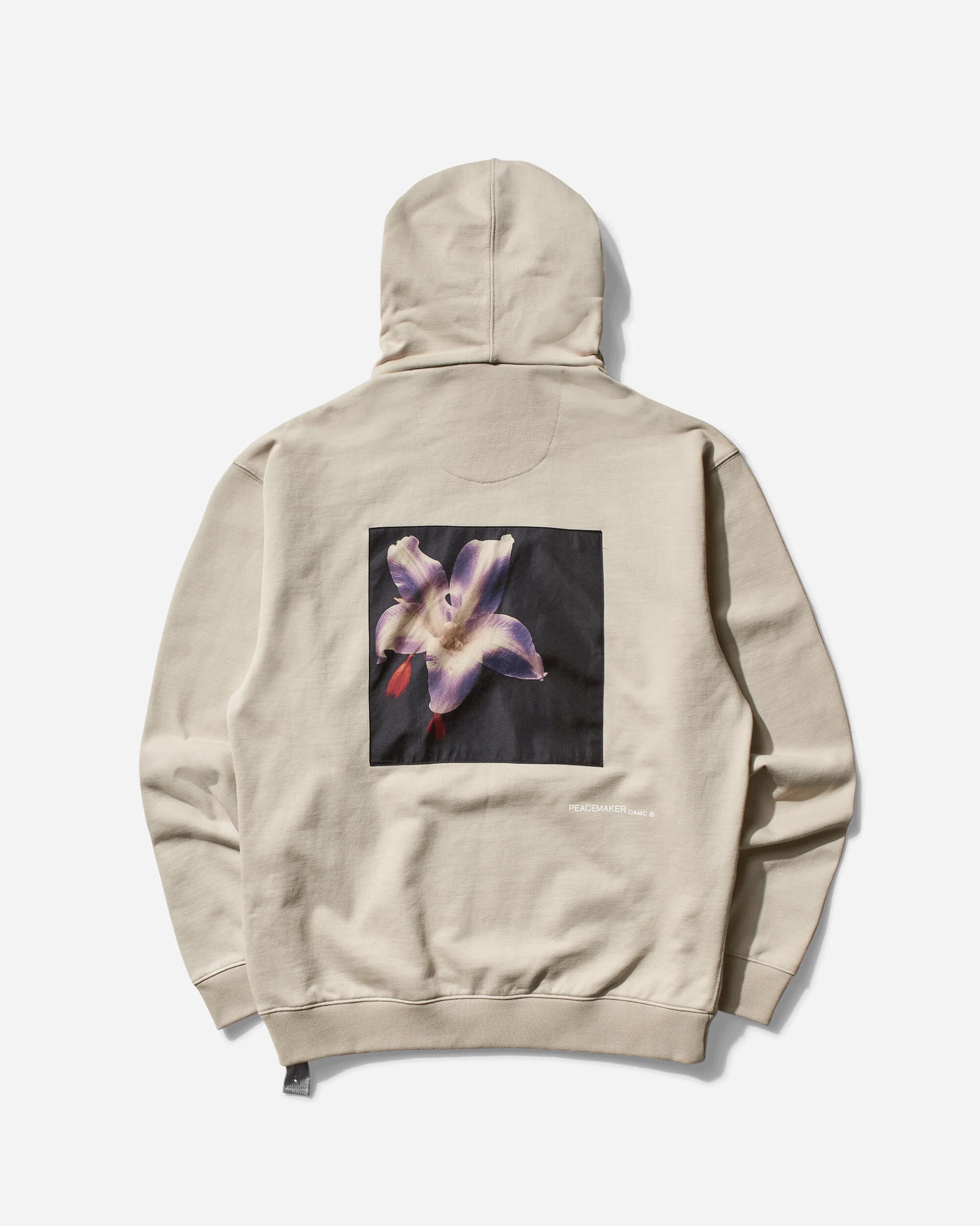 Men's Flower Loose Fit Hoodie Sand - Image 2
